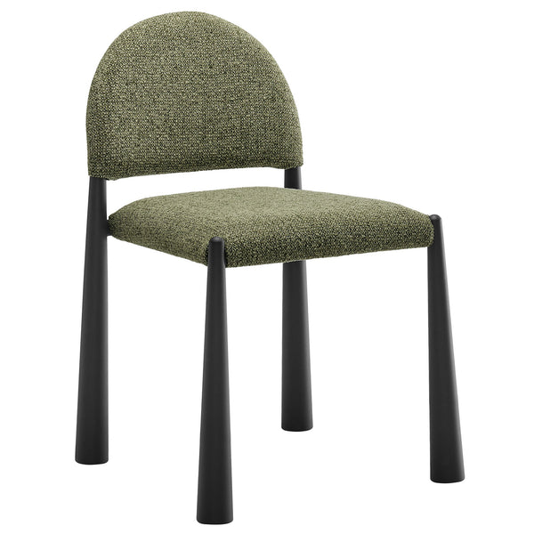 Hayley Upholstered Fabric Dining Side Chair, Black Leaf