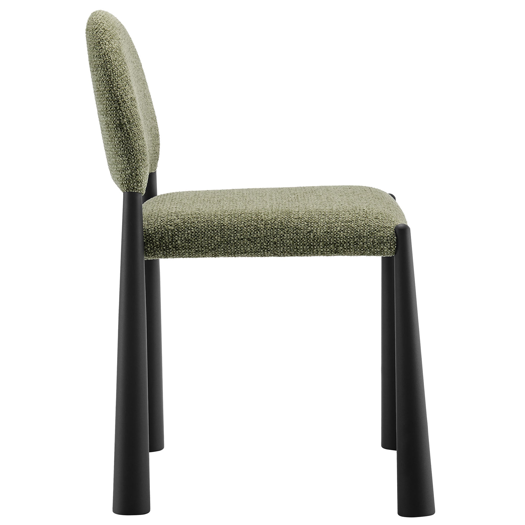 Hayley Upholstered Fabric Dining Side Chair, Black Leaf