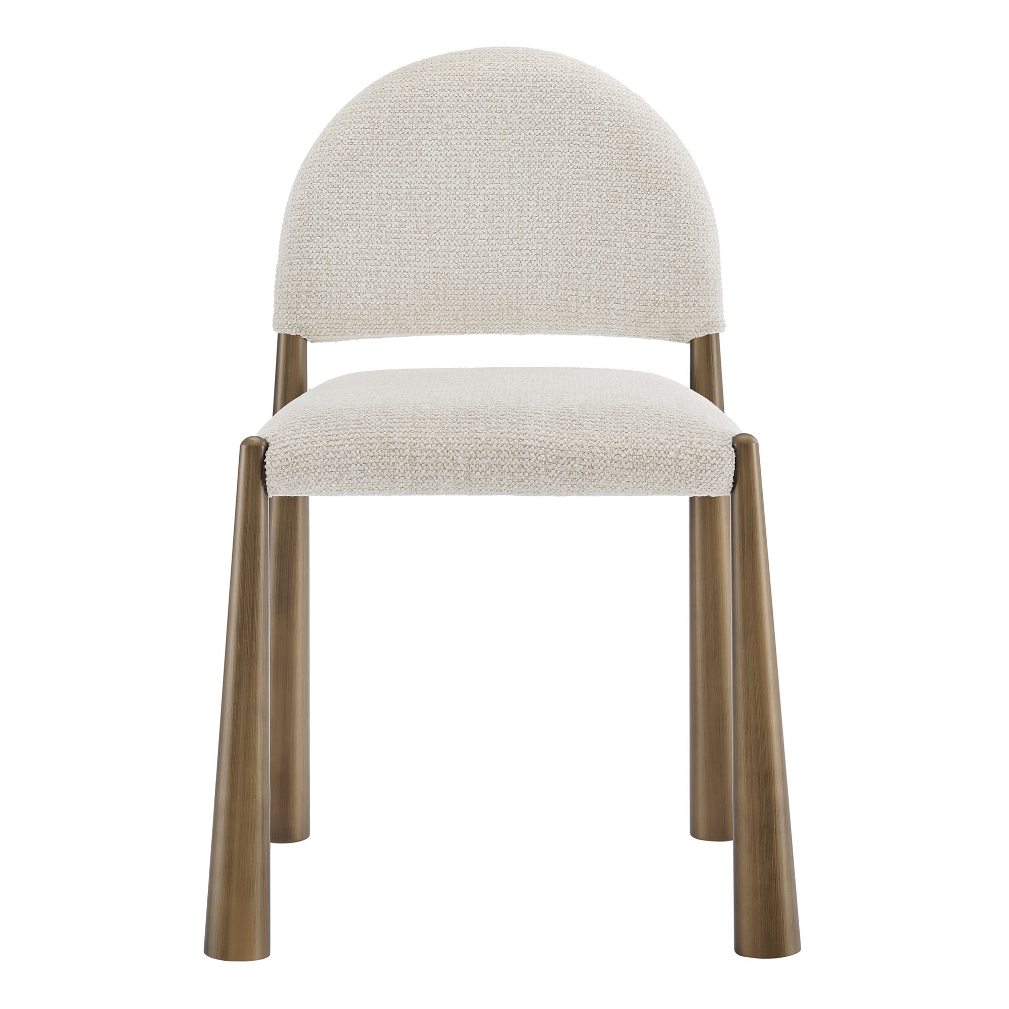 Hayley Upholstered Fabric Dining Side Chair, Brass Cream