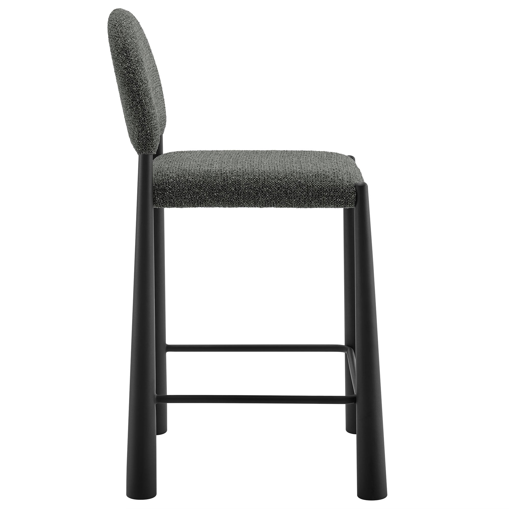 Hayley Upholstered Fabric Counter Stool, Black Anthracite