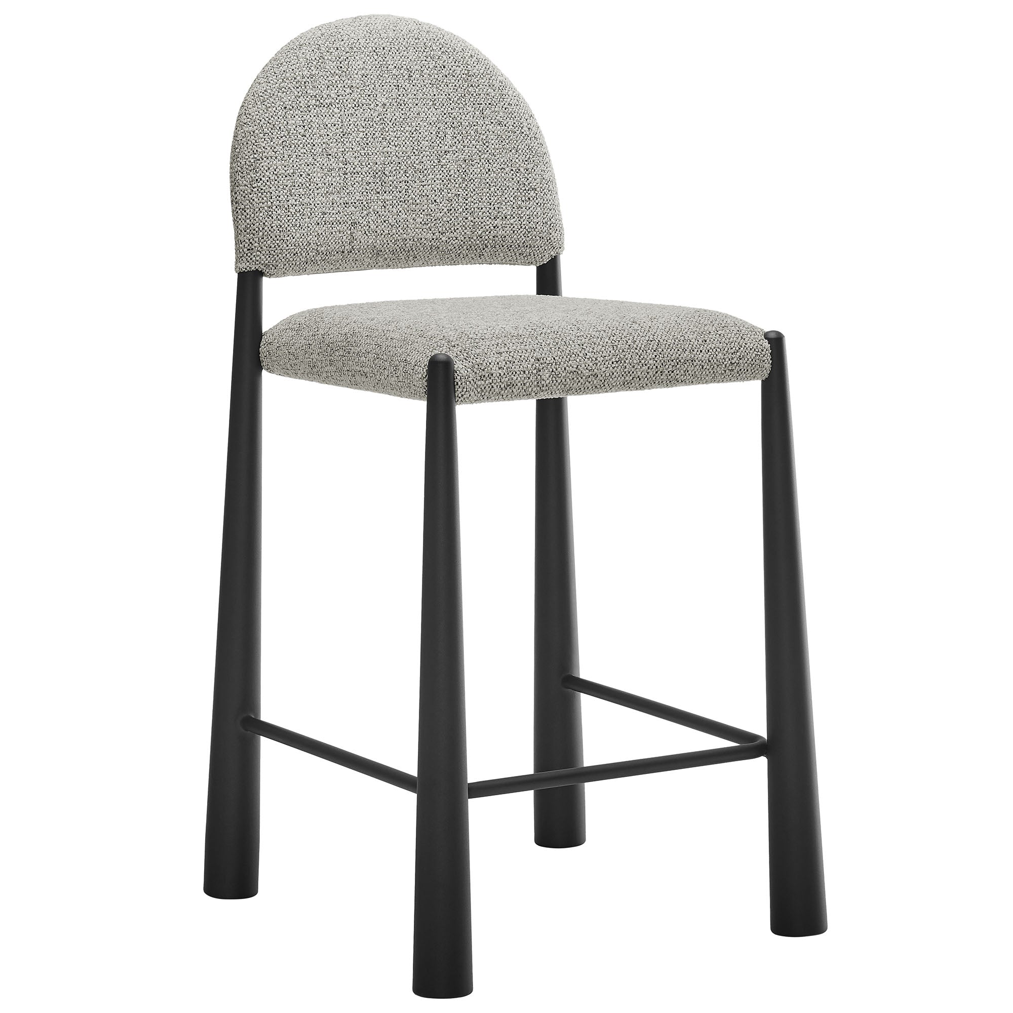 Hayley Upholstered Fabric Counter Stool, Black Camel