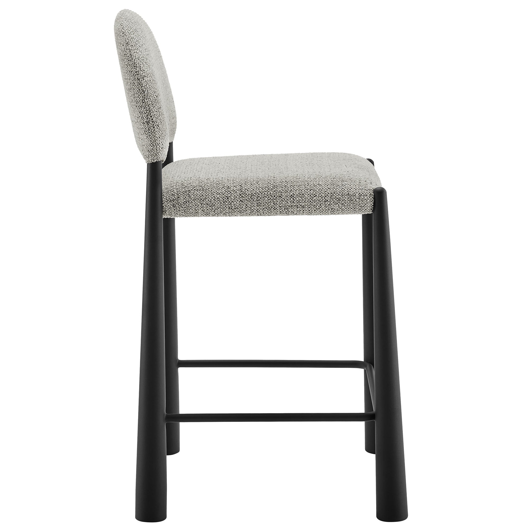 Hayley Upholstered Fabric Counter Stool, Black Camel