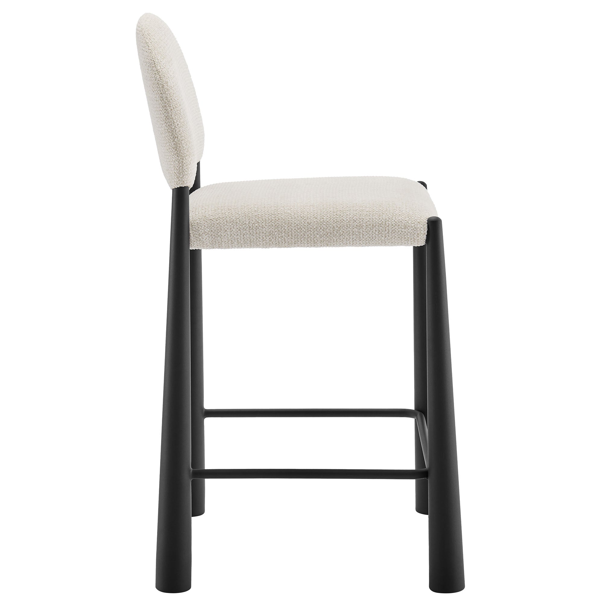 Hayley Upholstered Fabric Counter Stool, Black Cream