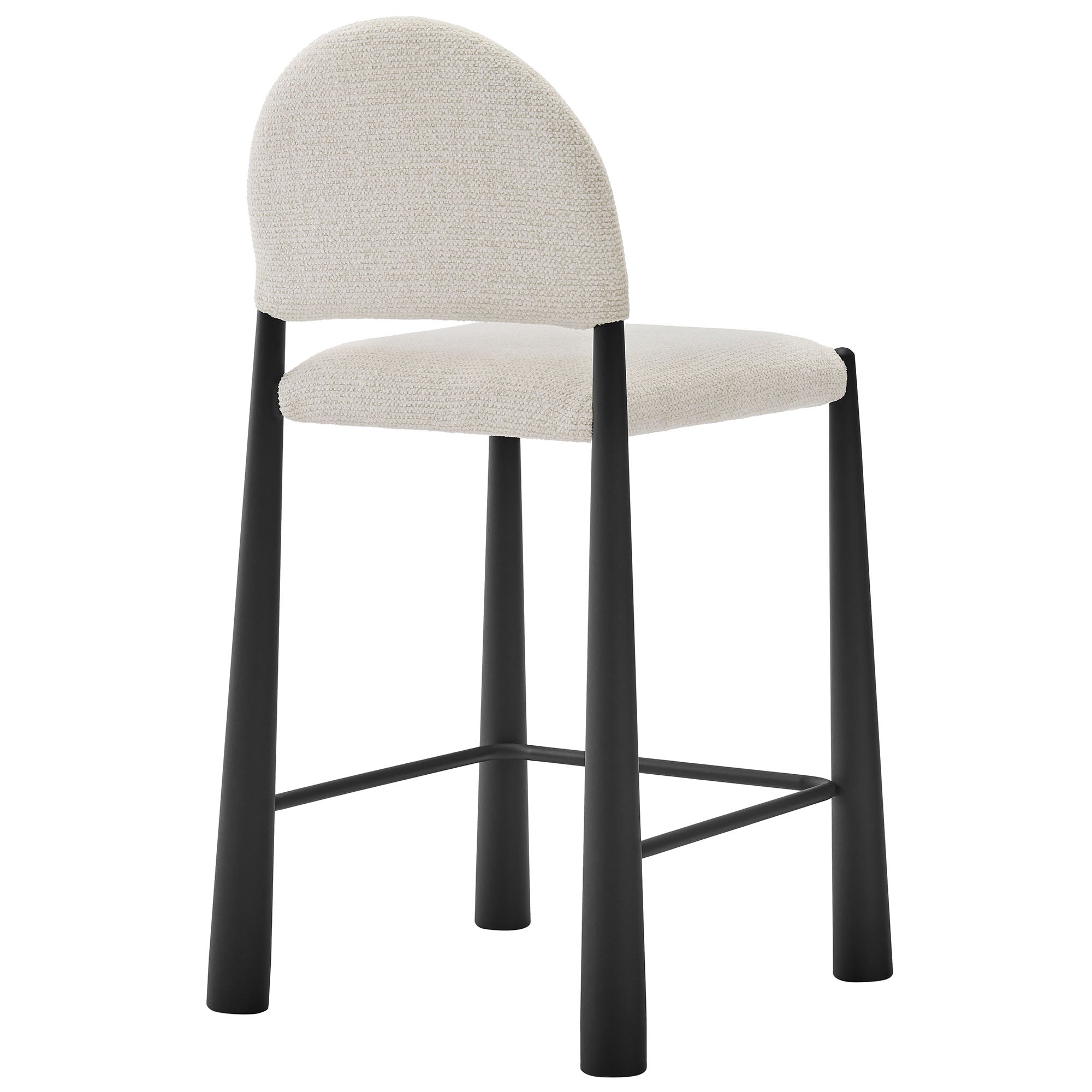 Hayley Upholstered Fabric Counter Stool, Black Cream