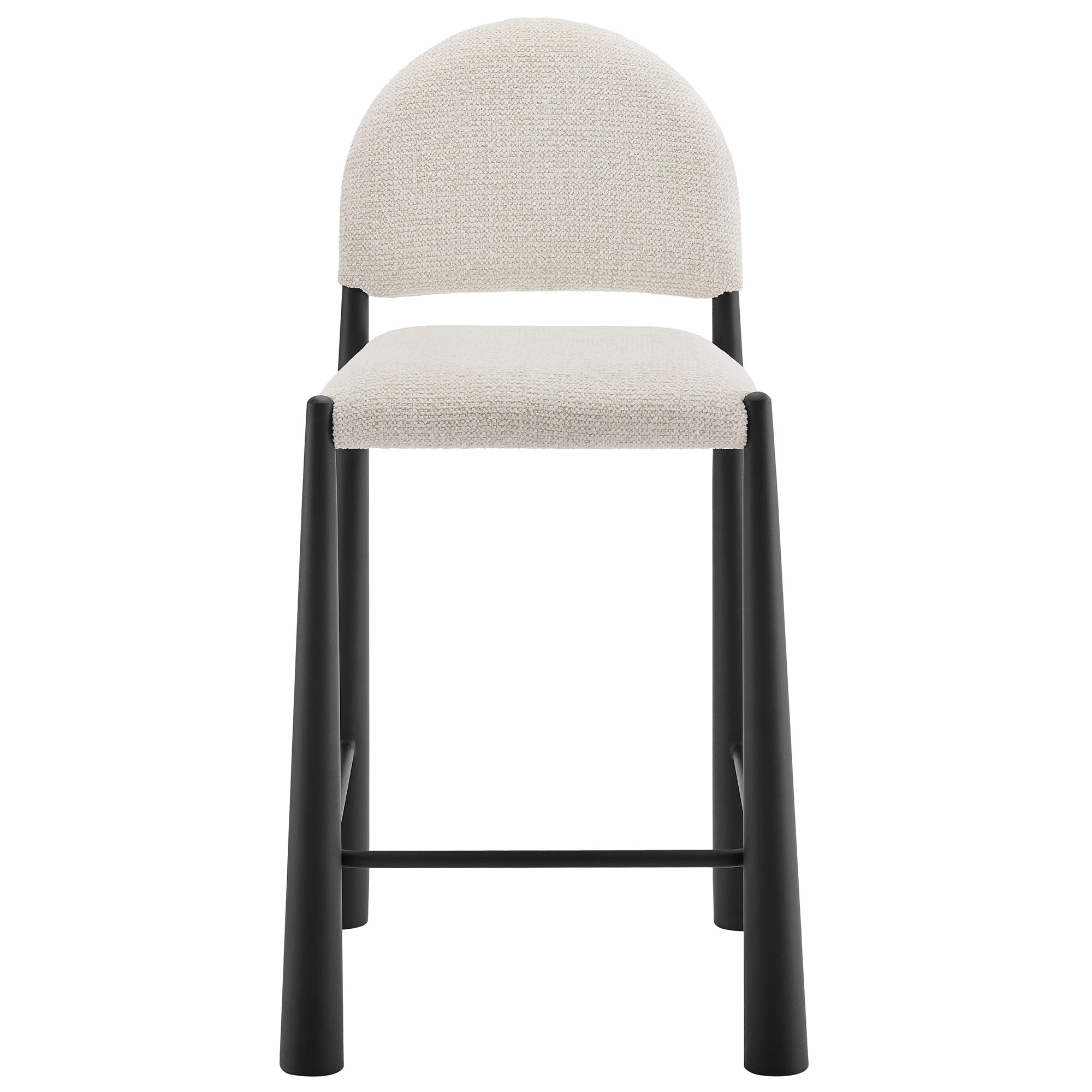 Hayley Upholstered Fabric Counter Stool, Black Cream