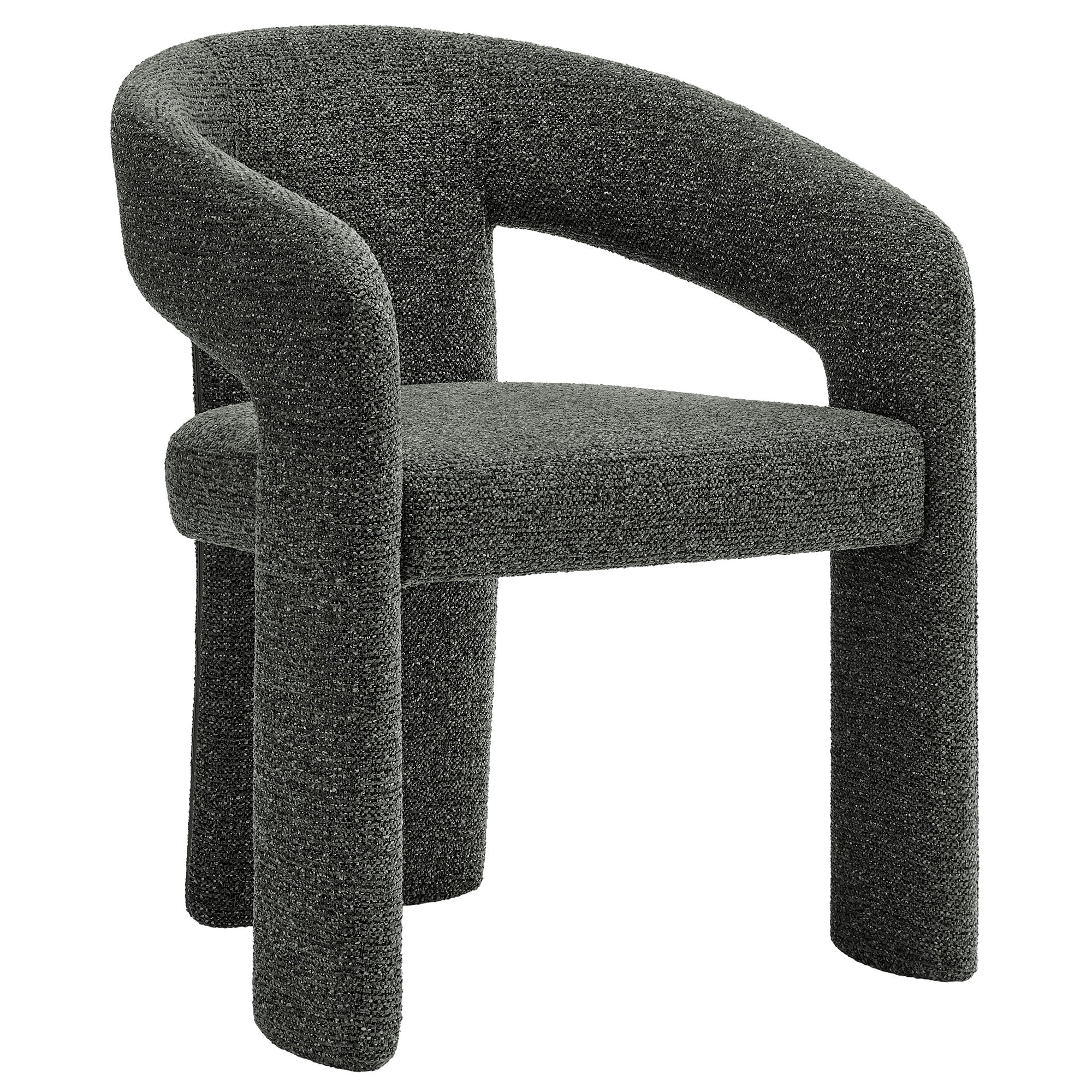Oslo Barrel Fabric Upholstered Dining Accent Chair, Anthracite
