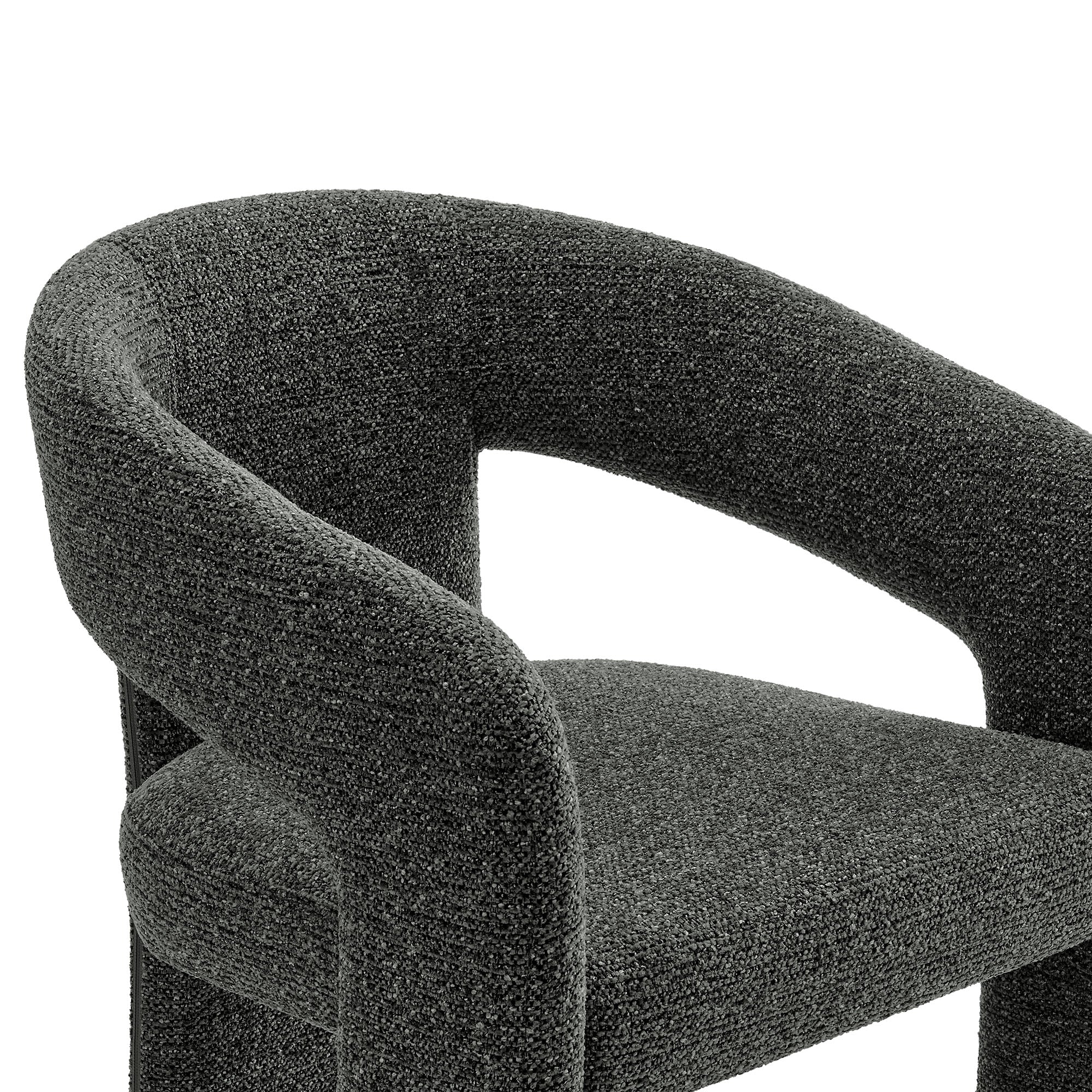 Oslo Barrel Fabric Upholstered Dining Accent Chair, Anthracite