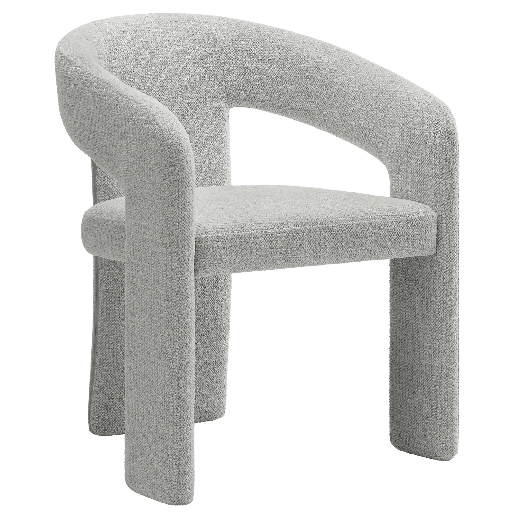 Oslo Barrel Fabric Upholstered Dining Accent Chair, Dove Gray