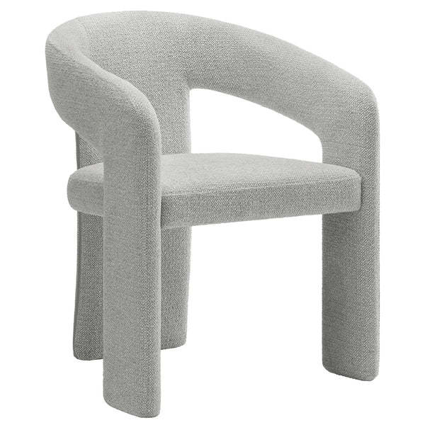 Oslo Barrel Fabric Upholstered Dining Accent Chair, Dove Gray