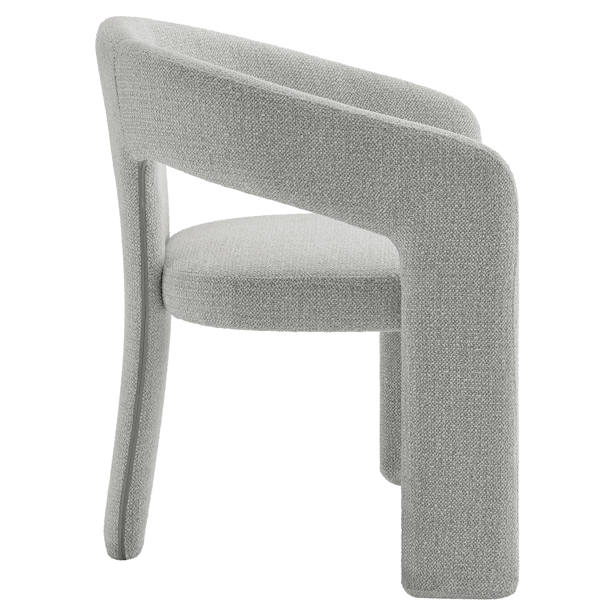 Oslo Barrel Fabric Upholstered Dining Accent Chair, Dove Gray