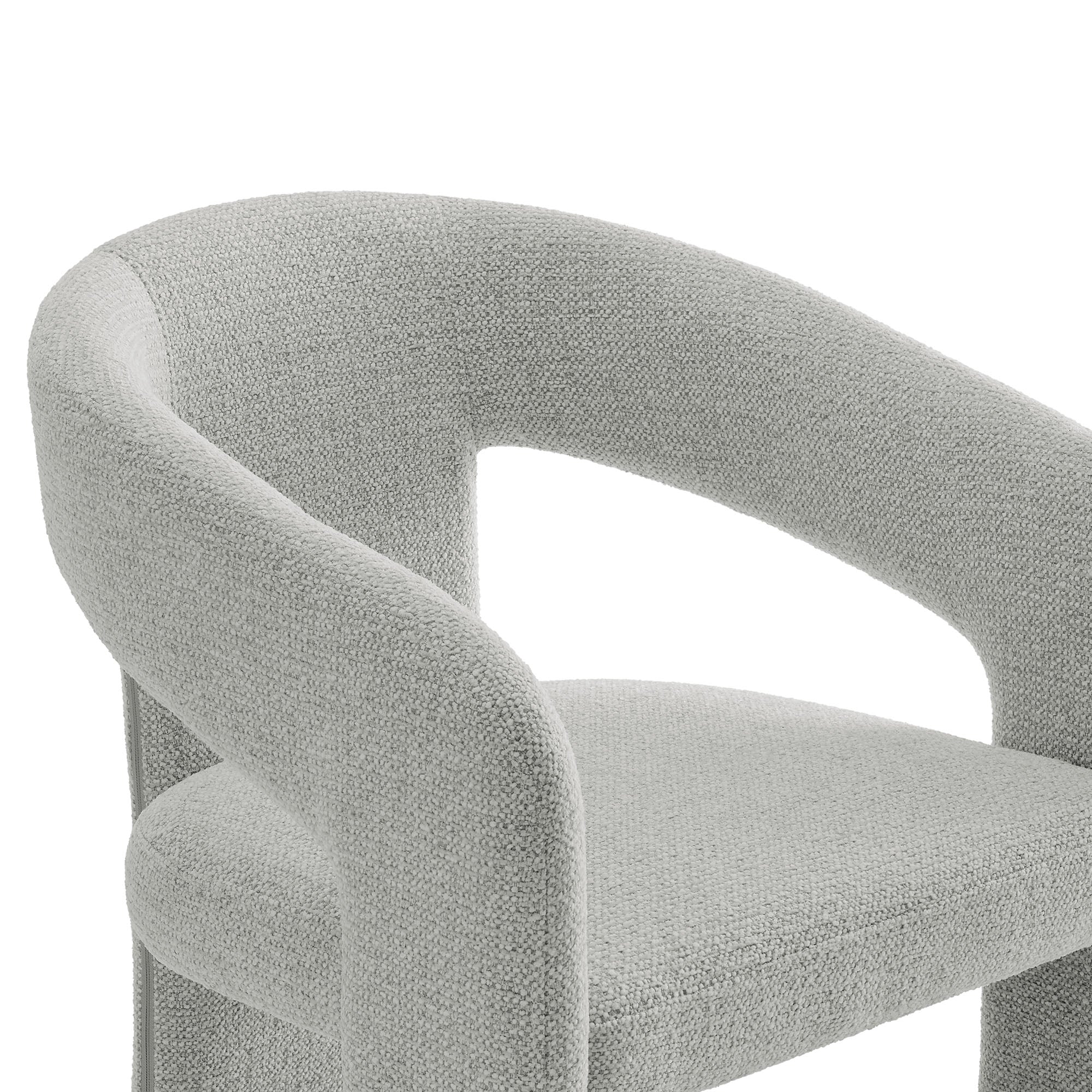 Oslo Barrel Fabric Upholstered Dining Accent Chair, Dove Gray