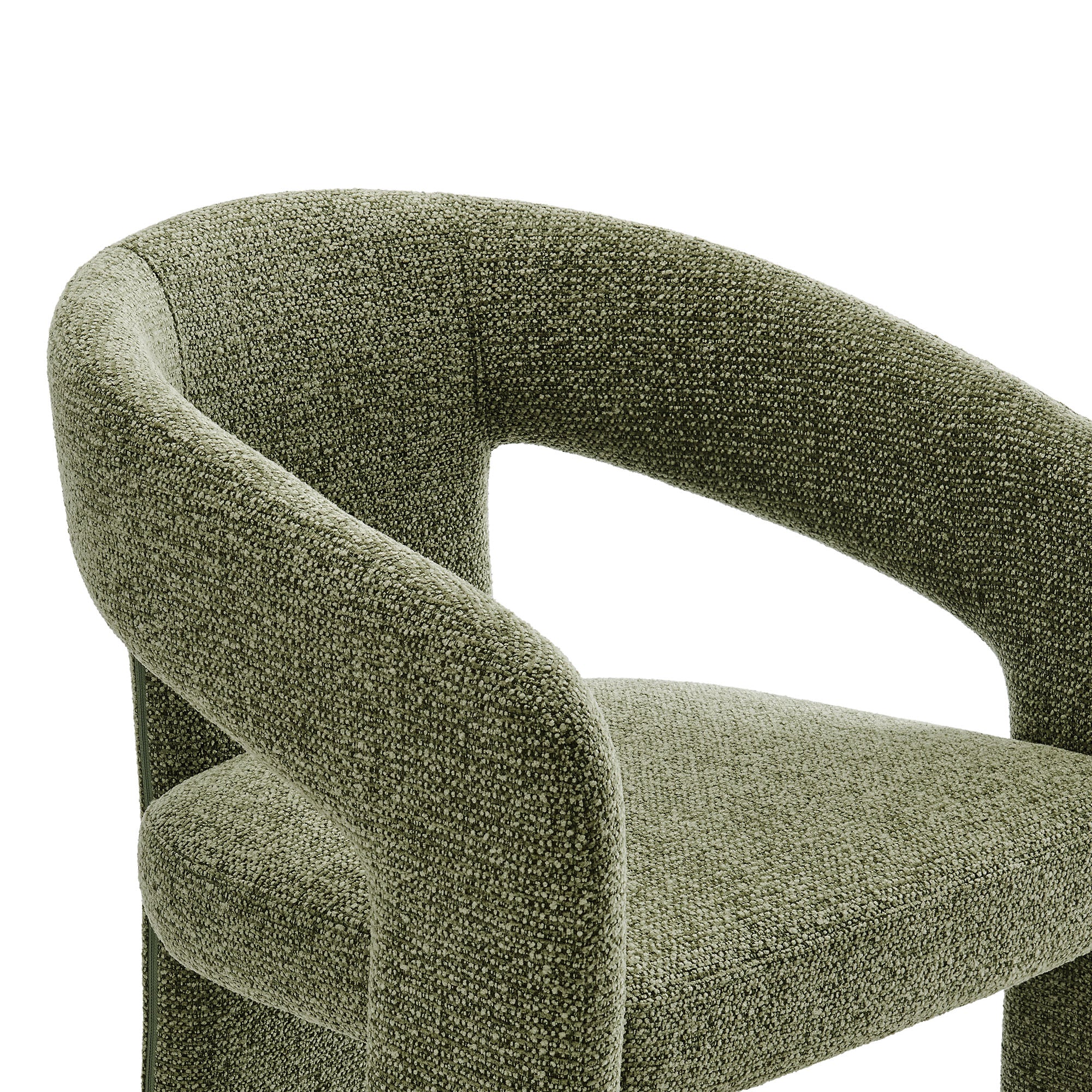 Oslo Barrel Fabric Upholstered Dining Accent Chair, Leaf