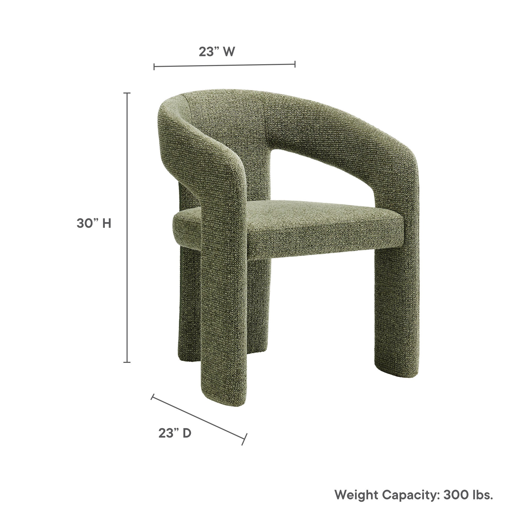 Oslo Barrel Fabric Upholstered Dining Accent Chair, Leaf