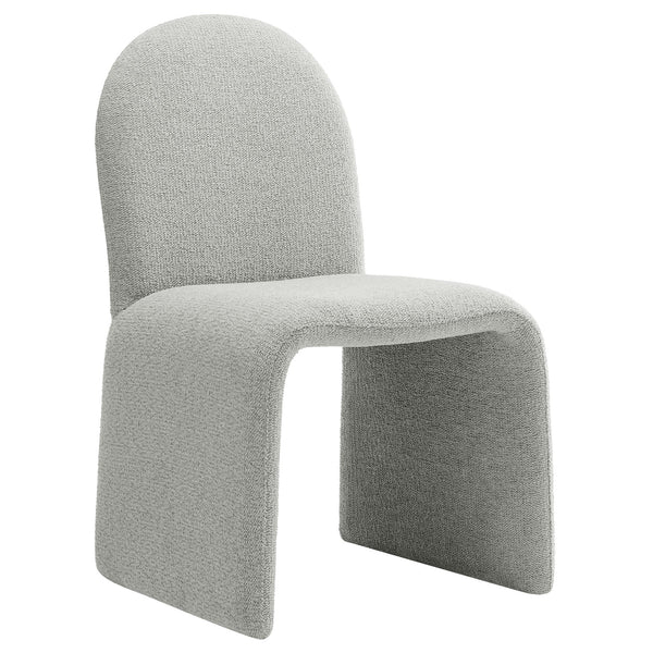 Junia Boucle Upholstered Arch Armless Dining Chair, Dove Gray