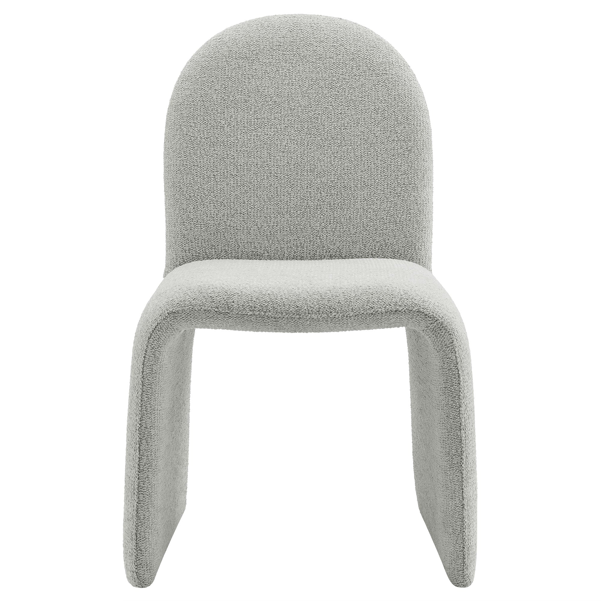Junia Boucle Upholstered Arch Armless Dining Chair, Dove Gray