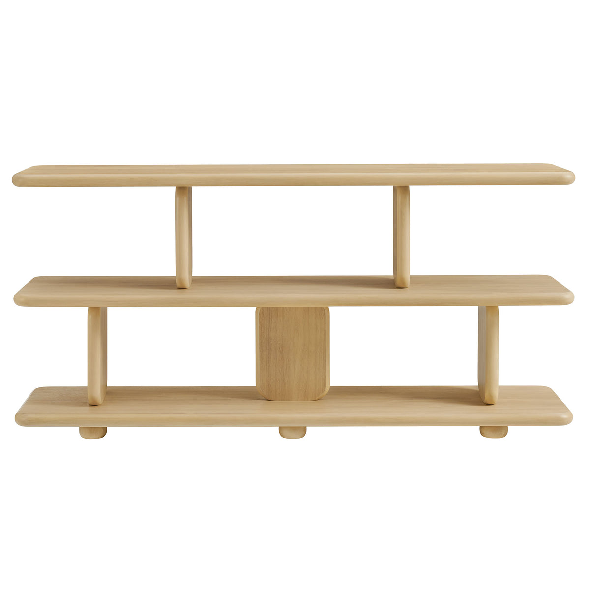 Lyle Sculptural 2-Tier Bookshelf, Natural