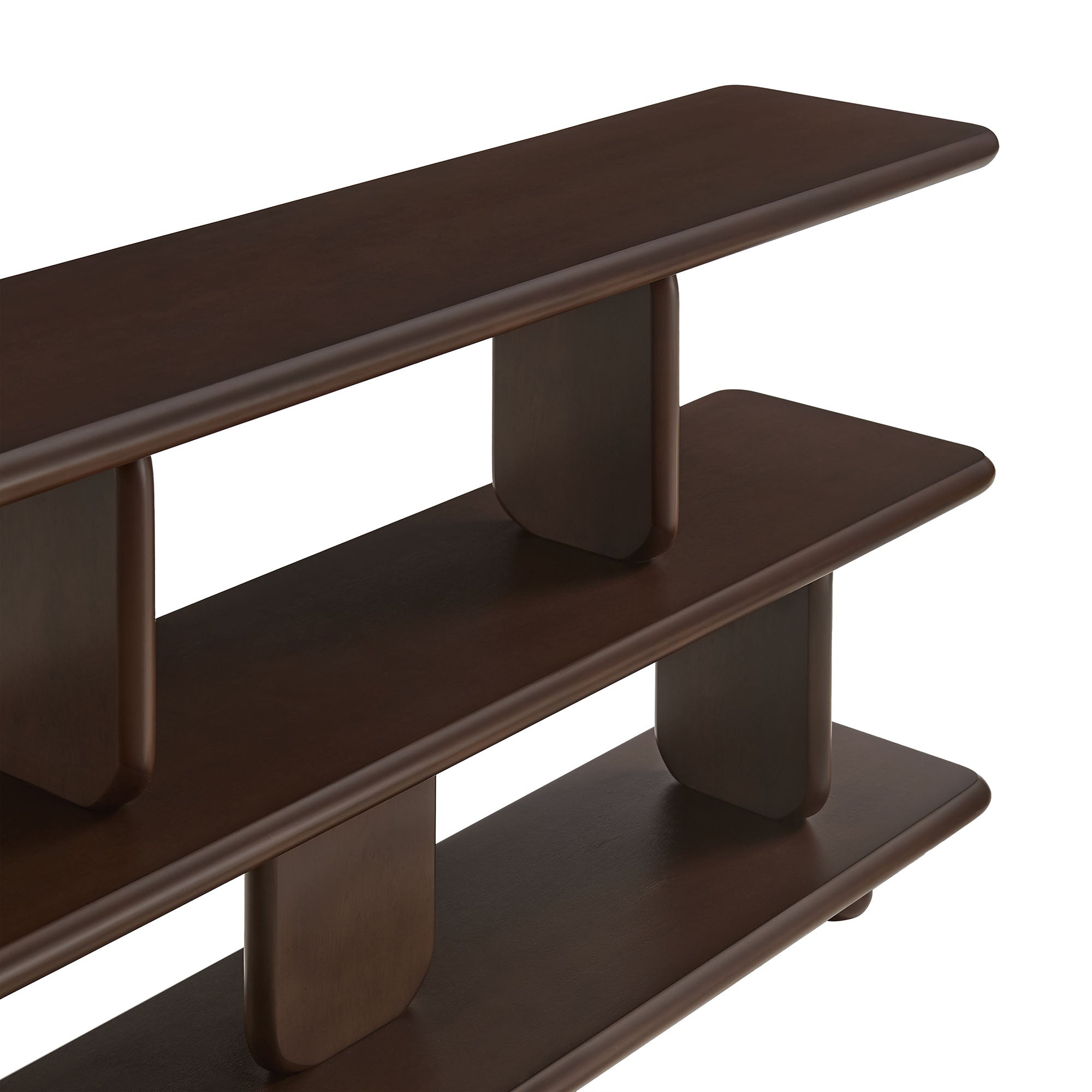 Lyle Sculptural 2-Tier Bookshelf, Walnut