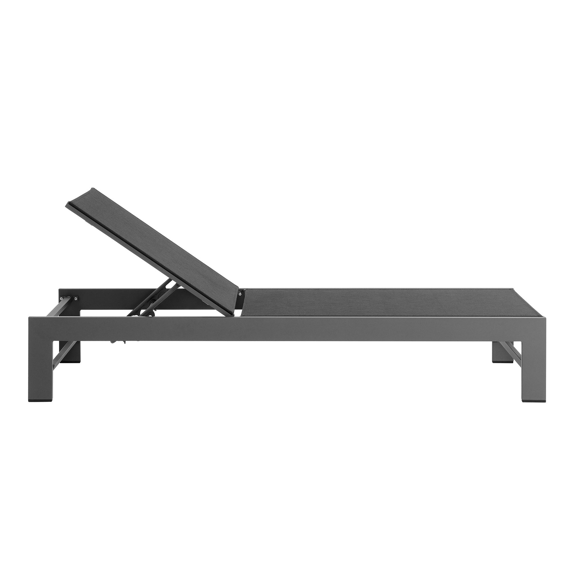 Tahoe Outdoor Patio Mesh and Aluminum Chaise Lounge, Gray