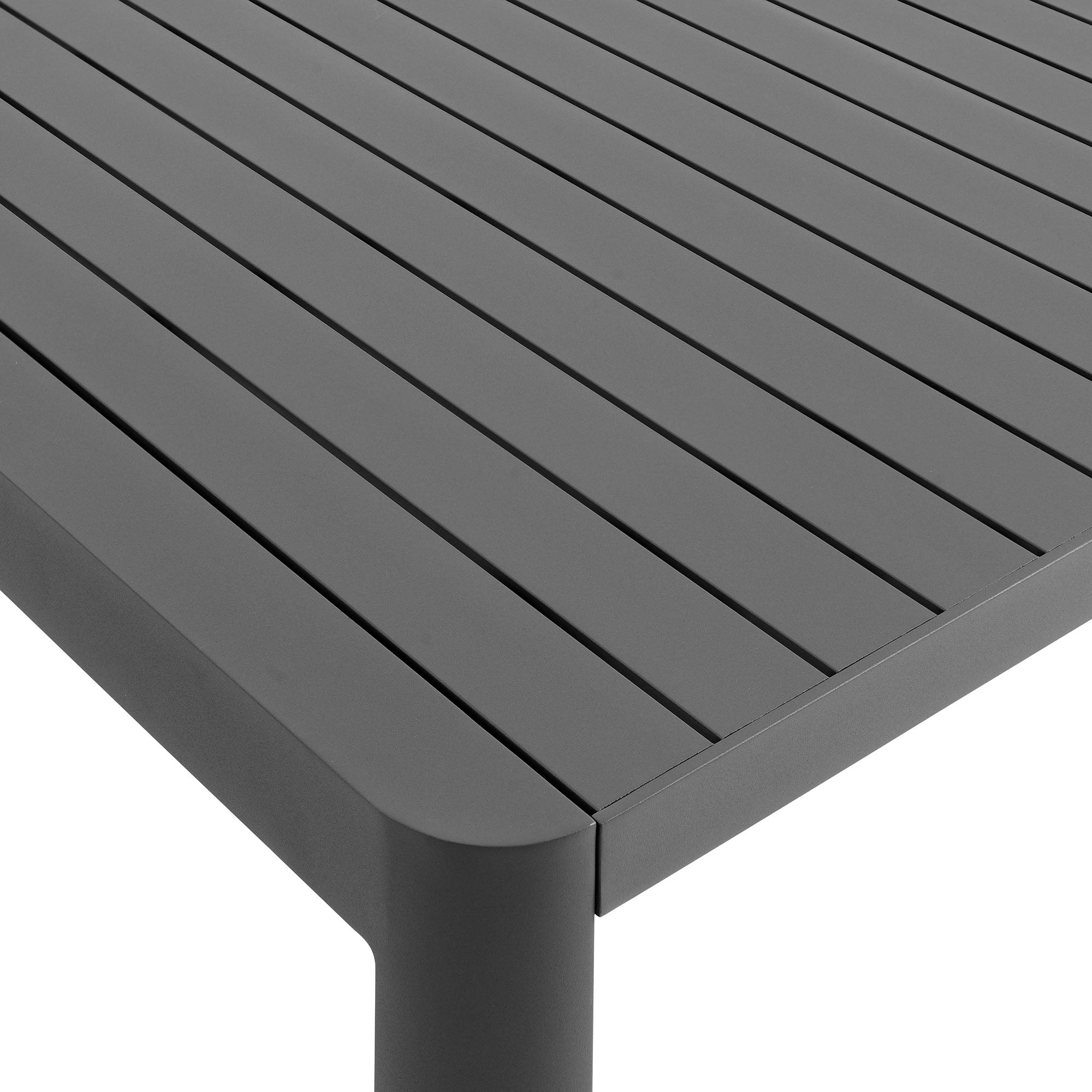 Tahoe Outdoor Patio Aluminum Extendable Dining Table, Gray