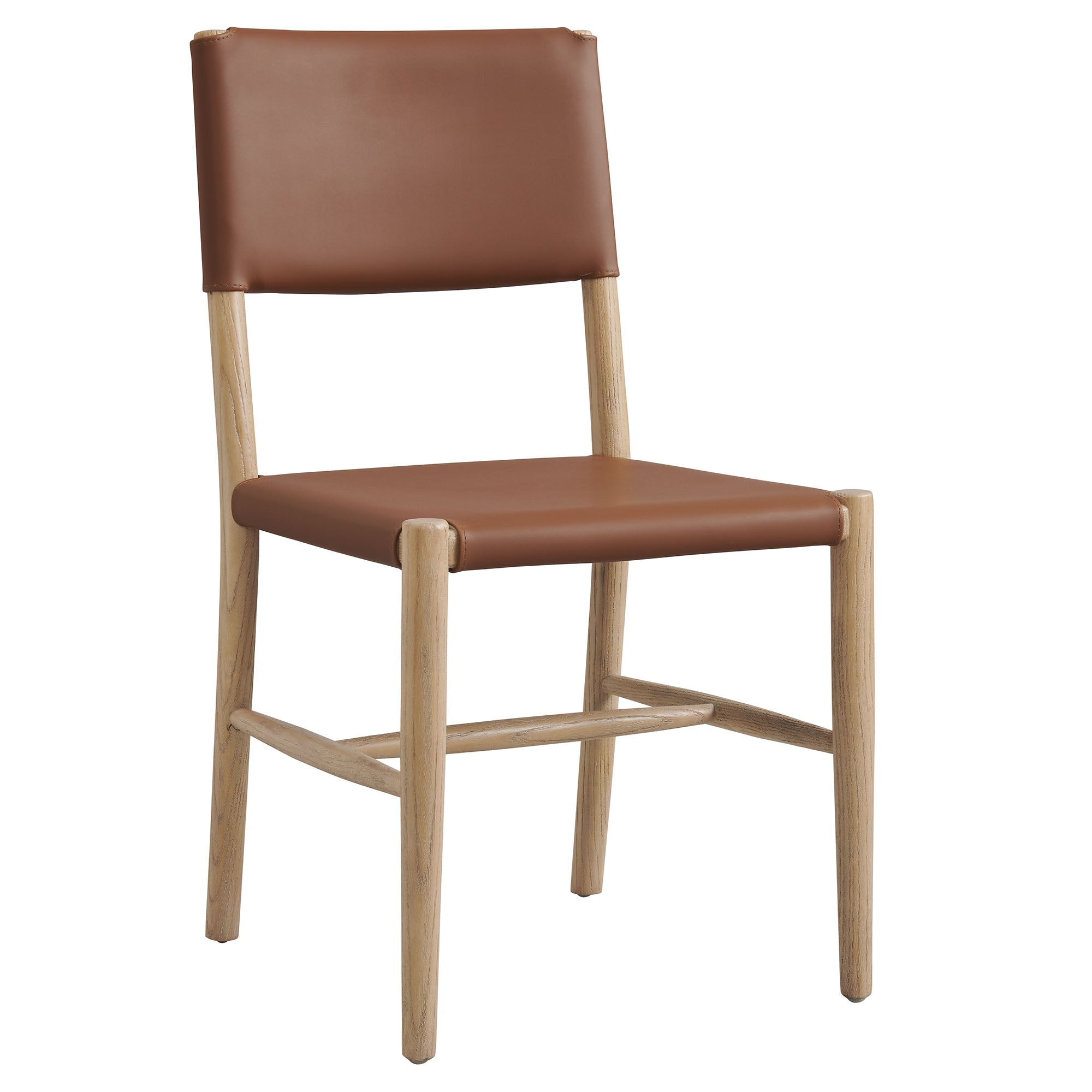 Dover Wood Vegan Leather Dining Side Chairs Set of 2, Natural