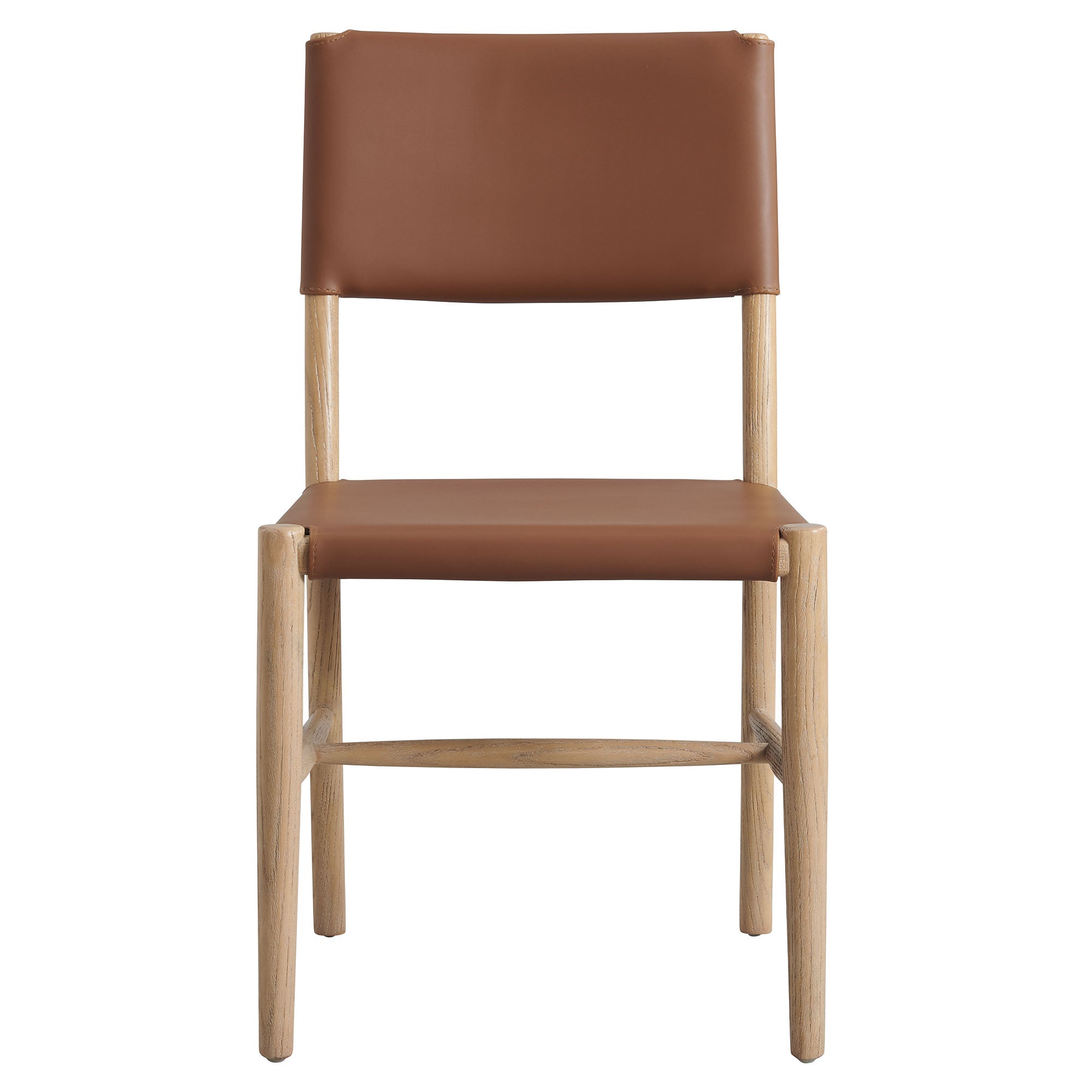 Dover Wood Vegan Leather Dining Side Chairs Set of 2, Natural