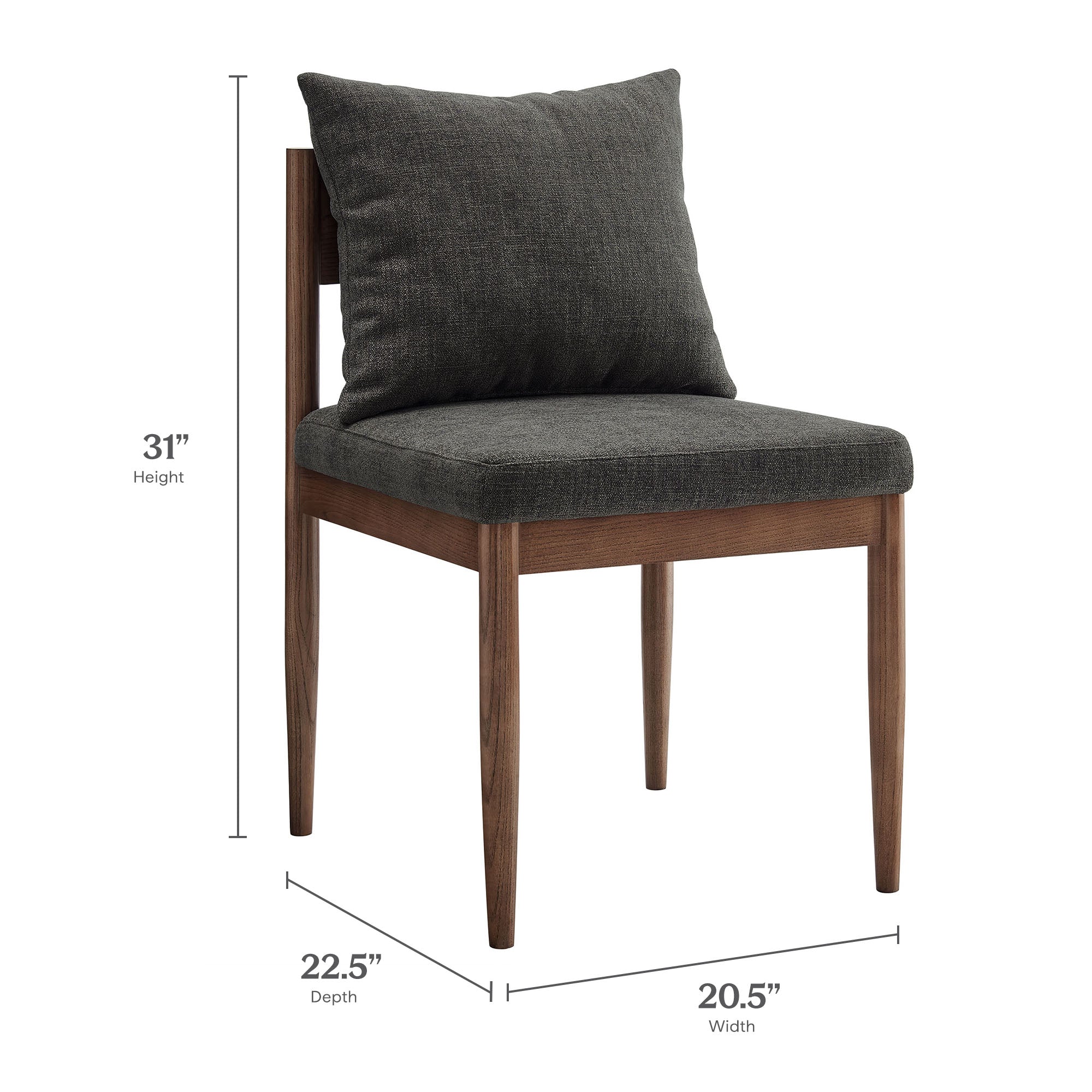 Remington Wood Dining Side Chair, Charcoal