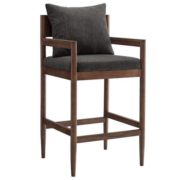 Remington Wood Bar Stool, Charcoal