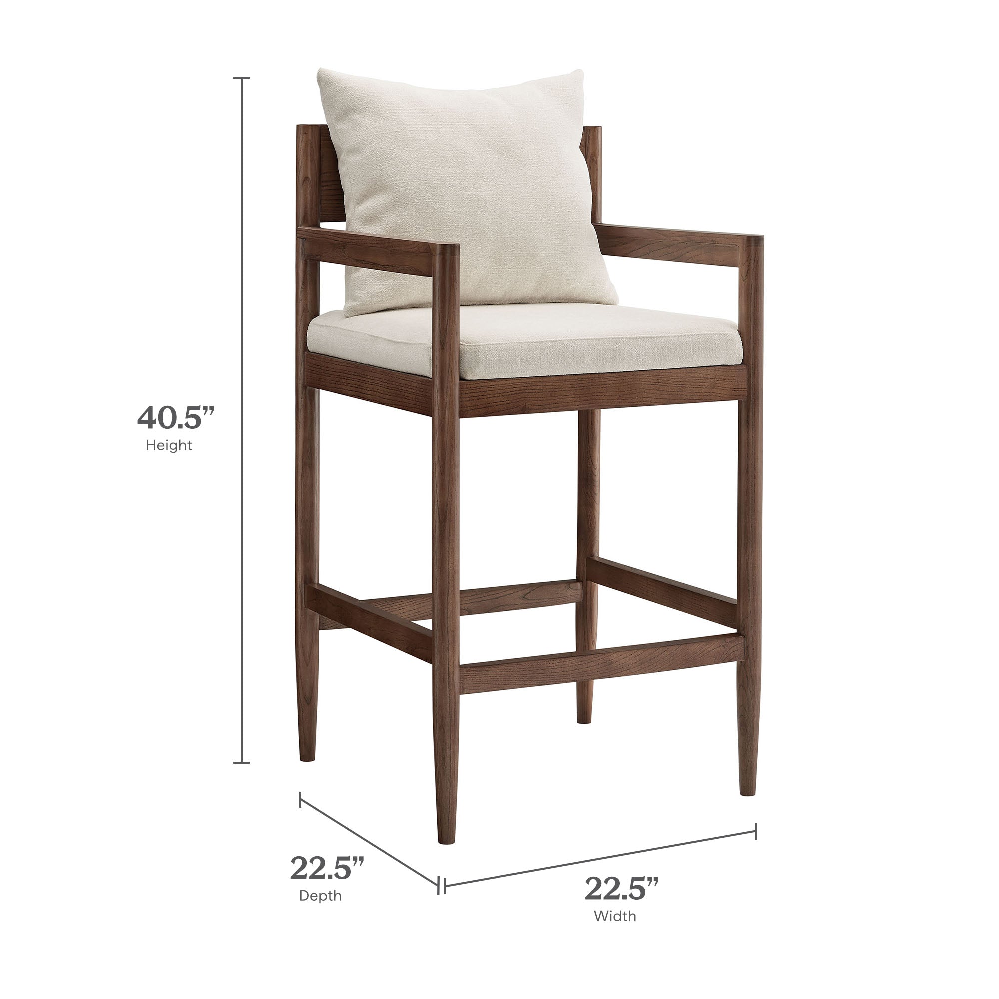 Remington Wood Bar Stool, Salt