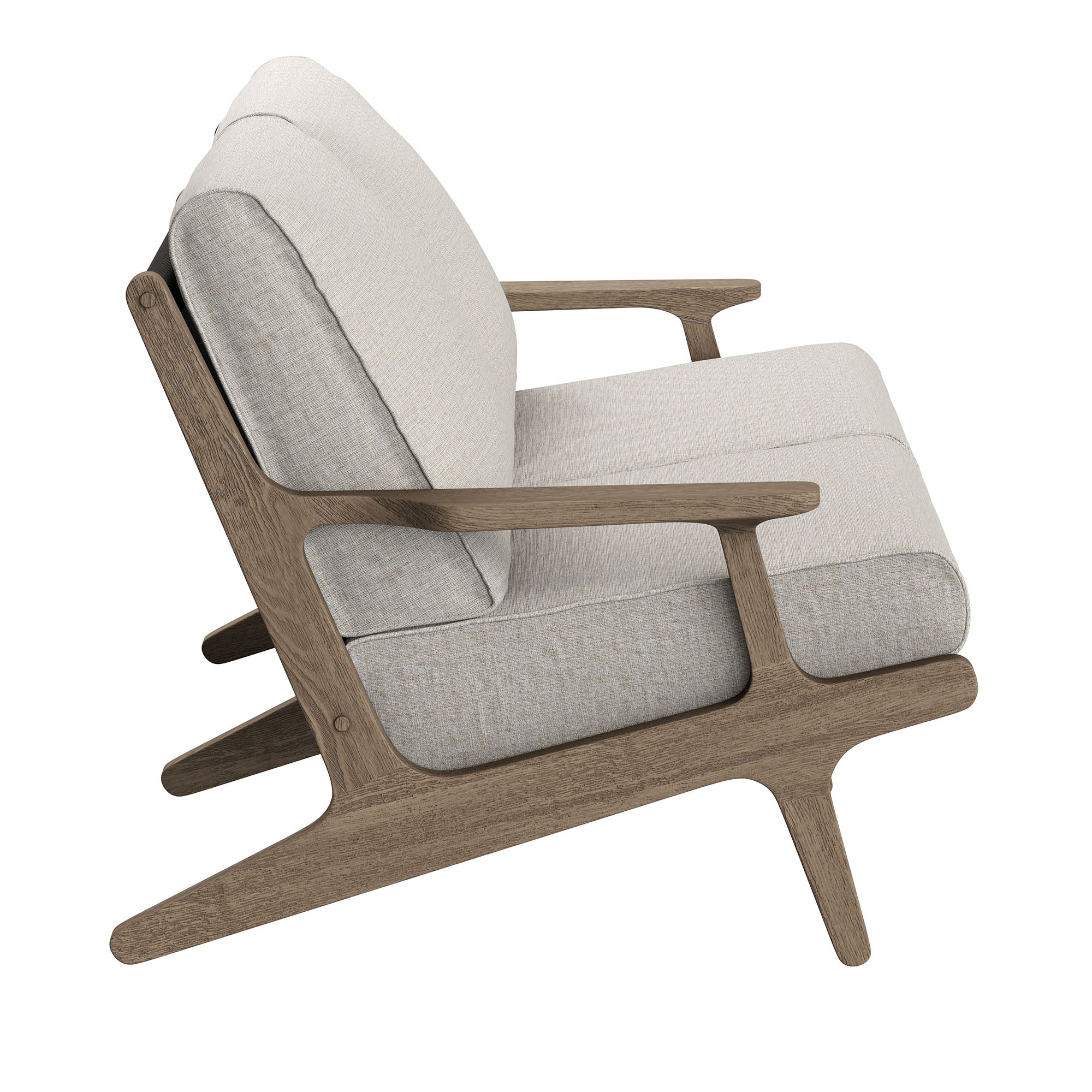 Saratoga Outdoor Patio Teak Wood Loveseat, Pebble