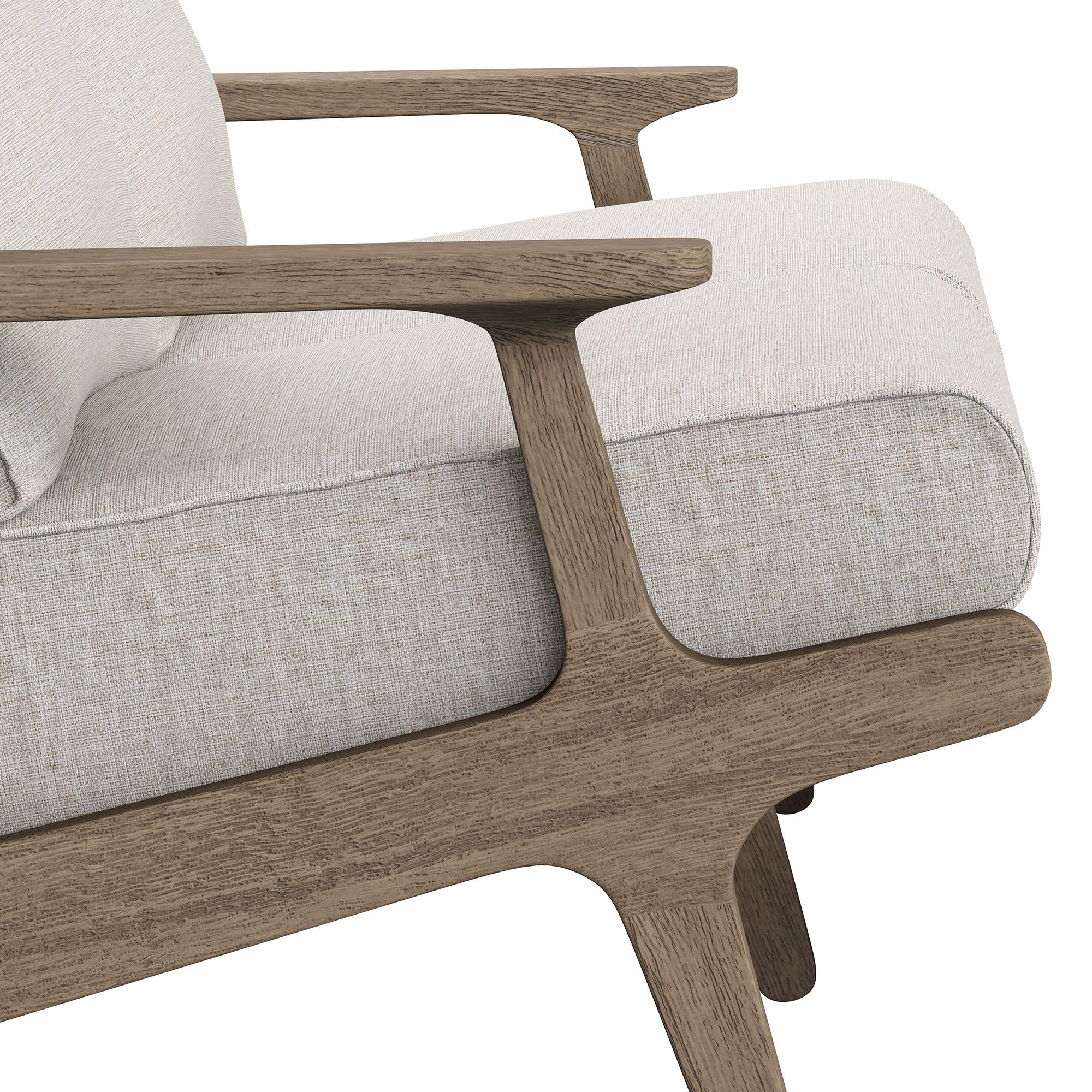 Saratoga Outdoor Patio Teak Wood Loveseat, Pebble