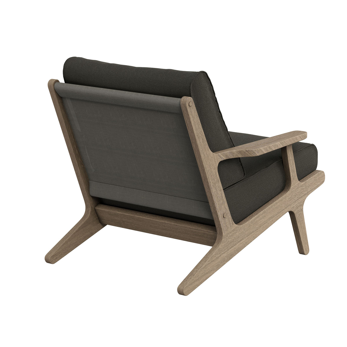 Saratoga Outdoor Patio Teak Wood Armchair, Flint Gray