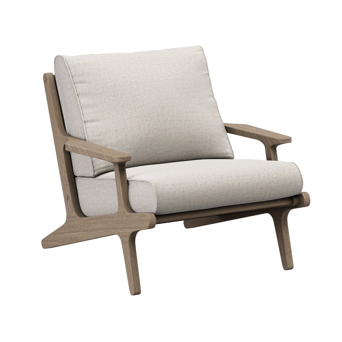 Saratoga Outdoor Patio Teak Wood Armchair, Pebble
