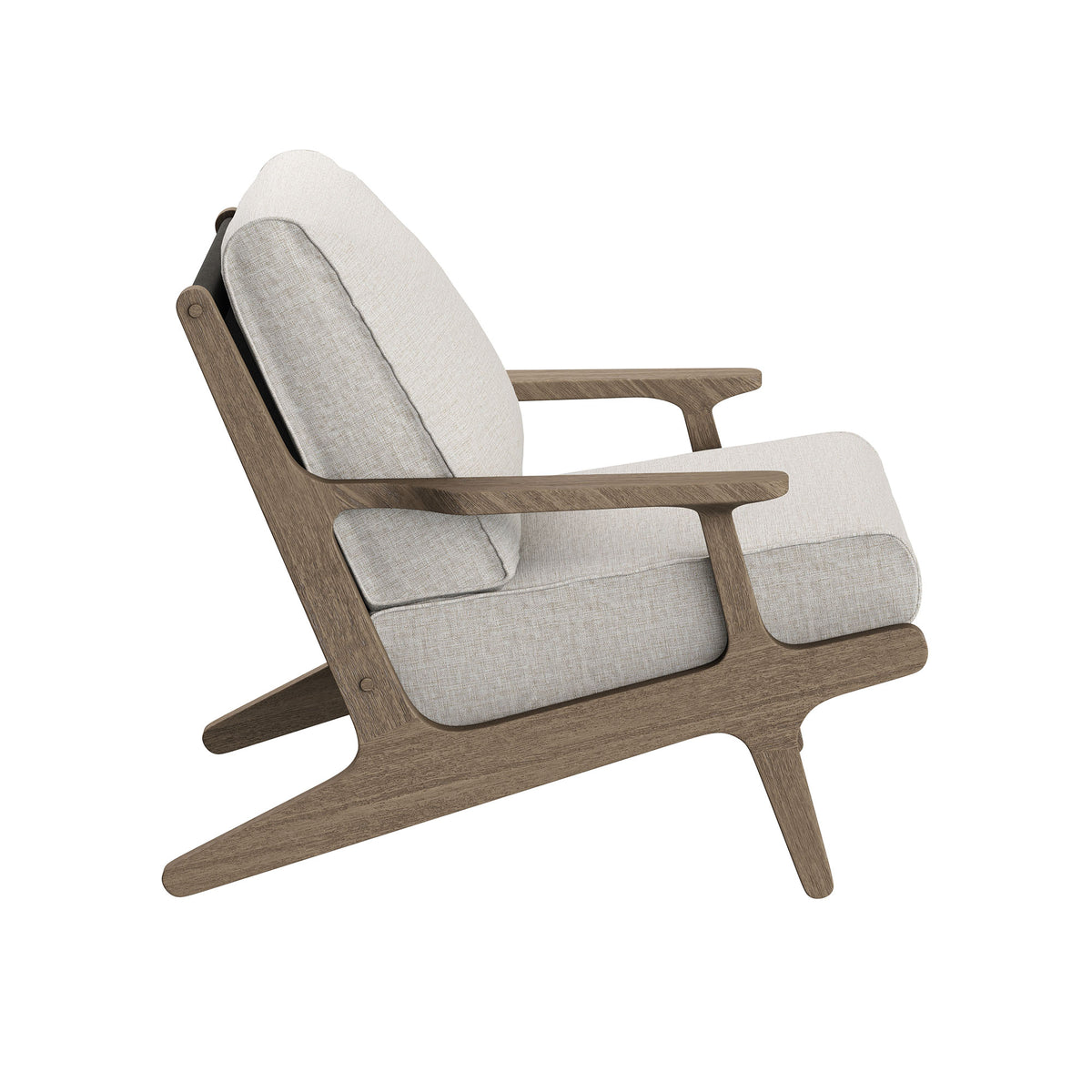 Saratoga Outdoor Patio Teak Wood Armchair, Pebble