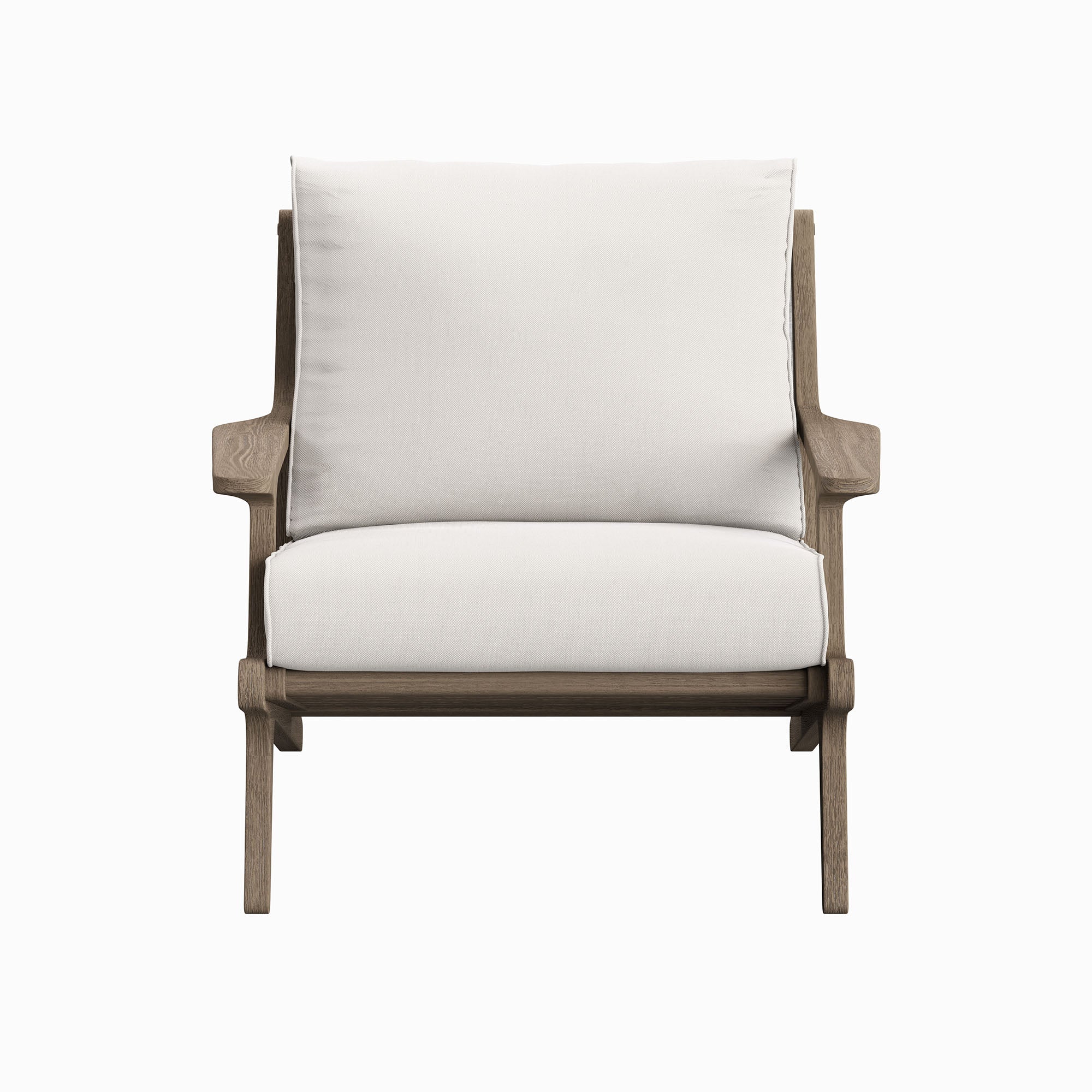 Saratoga Outdoor Patio Teak Wood Armchair, Weathered Gray