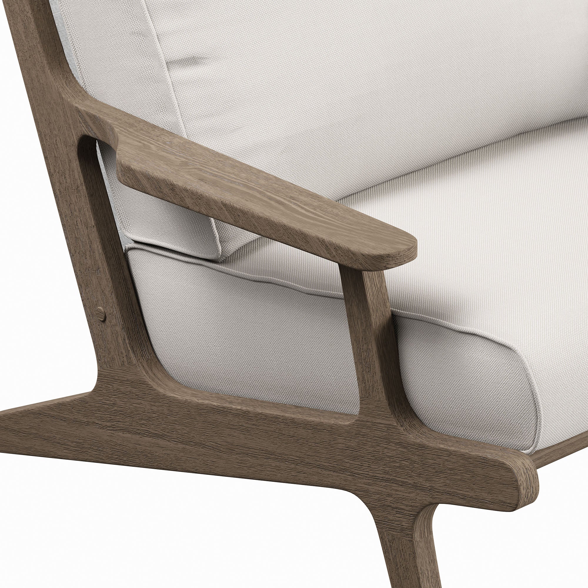 Saratoga Outdoor Patio Teak Wood Armchair, Weathered Gray