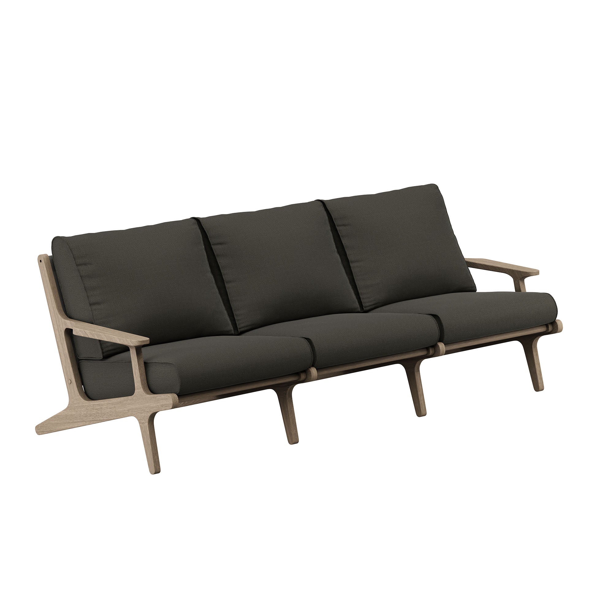 Saratoga 4-Piece Outdoor Patio Teak Wood Furniture Set, Flint Gray