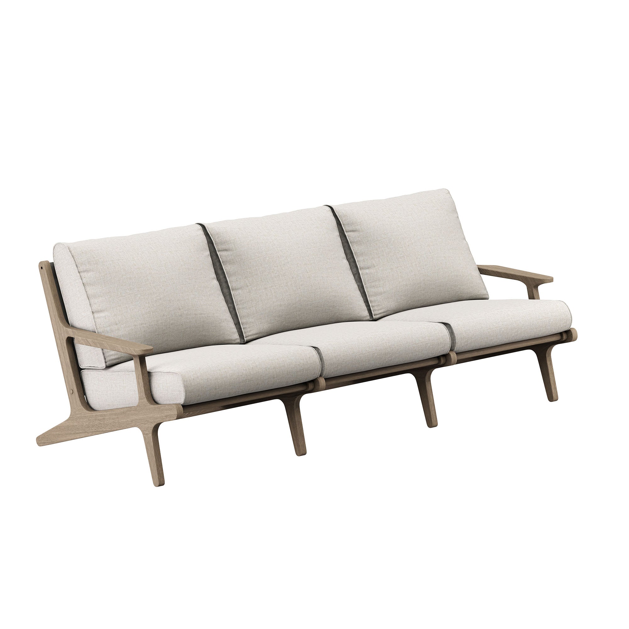Saratoga Outdoor Patio Teak Sofa, Pebble