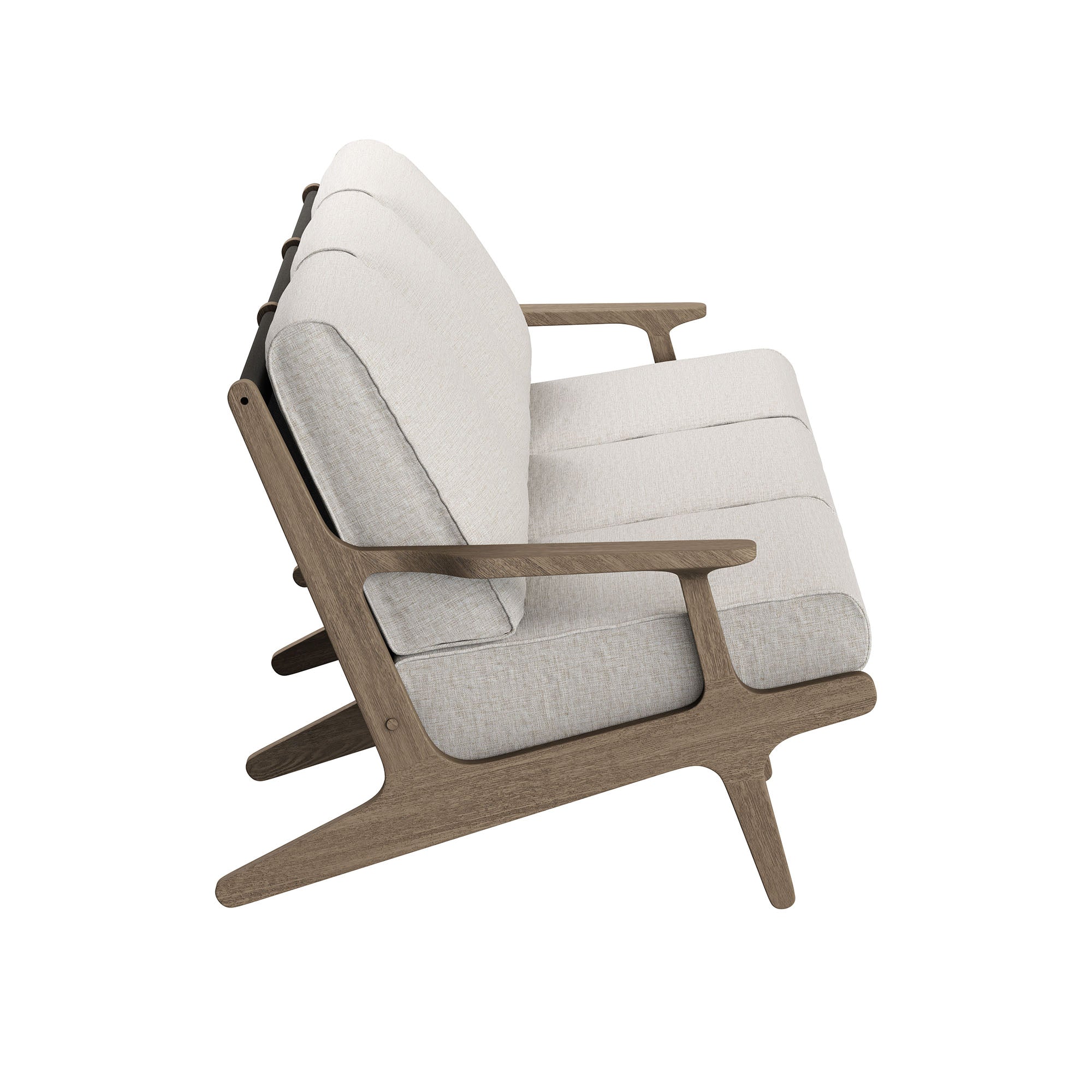 Saratoga Outdoor Patio Teak Sofa, Pebble