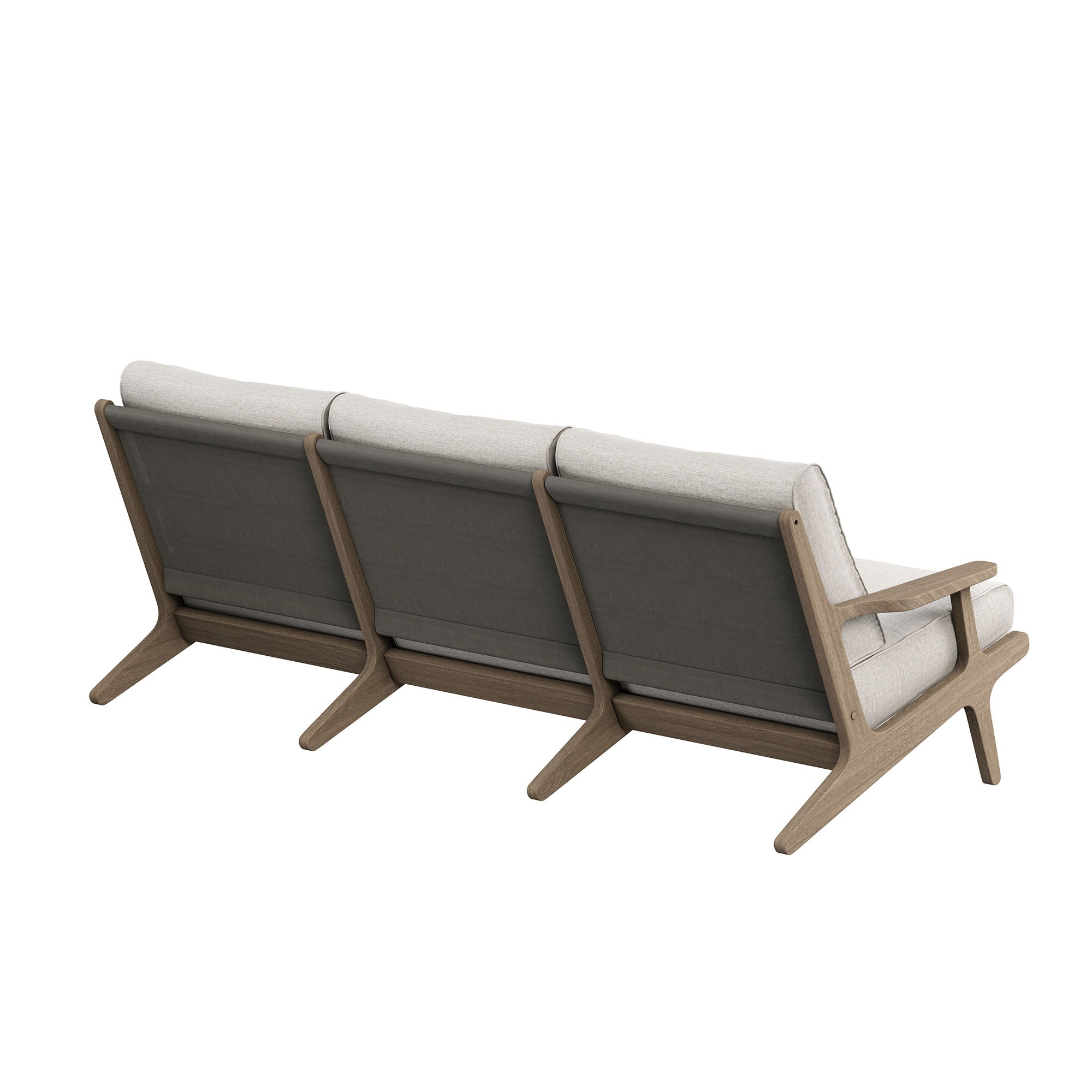 Saratoga Outdoor Patio Teak Sofa, Pebble