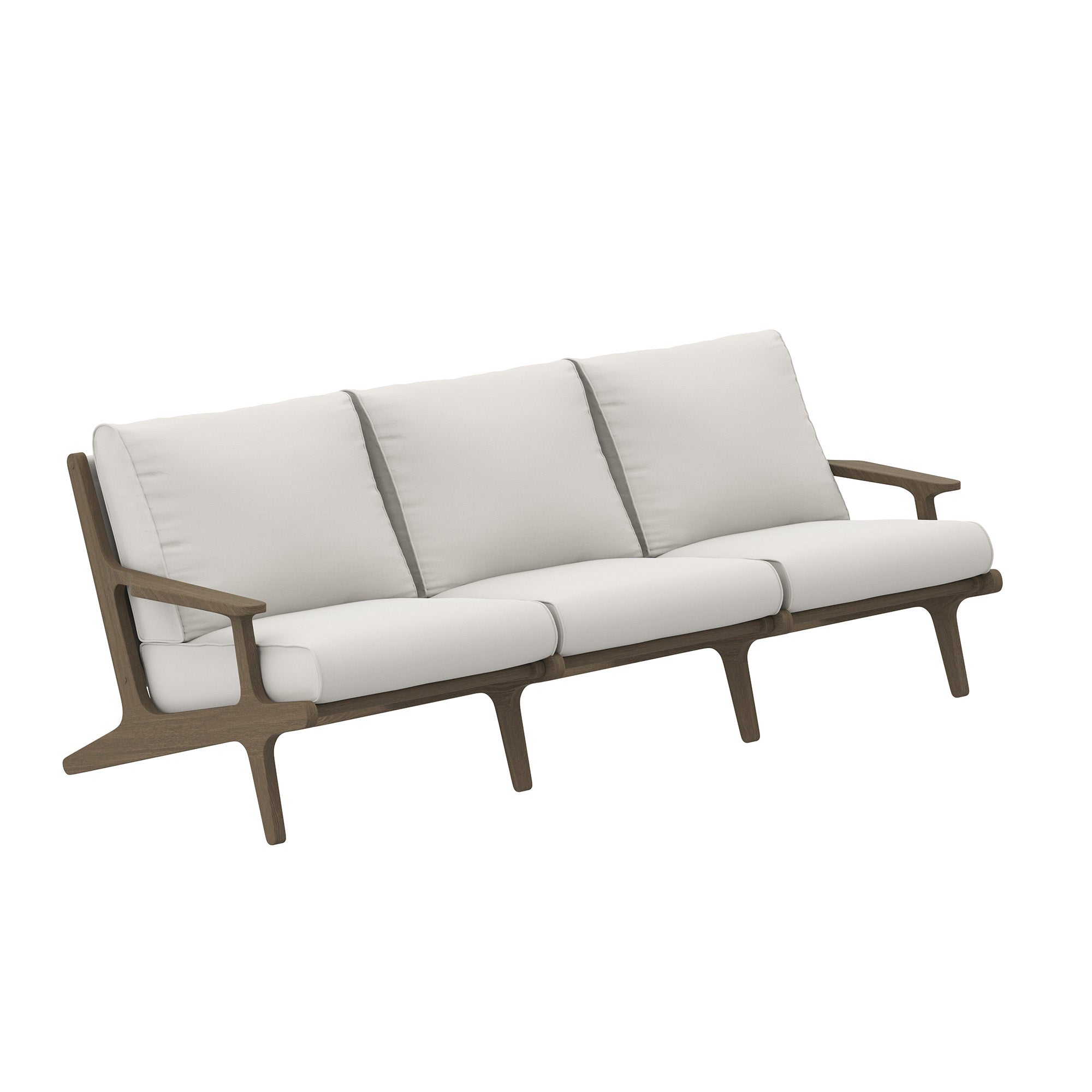 Saratoga 4-Piece Outdoor Patio Teak Wood Furniture Set, Weathered Gray White