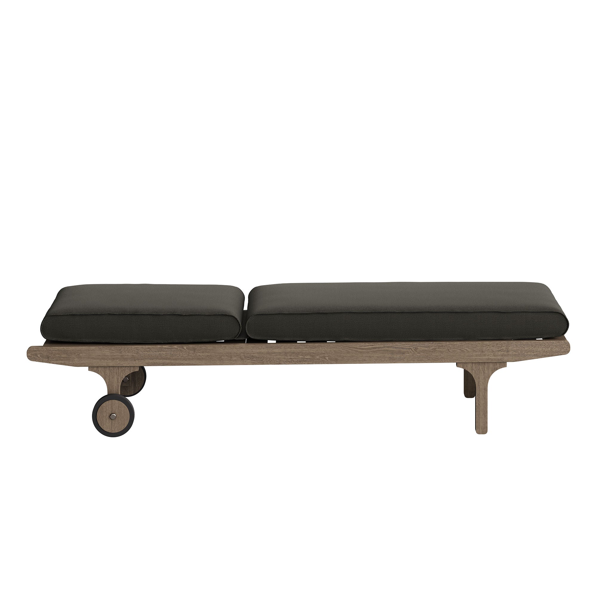Saratoga Outdoor Patio Teak Chaise Lounge Chair, Flint Gray