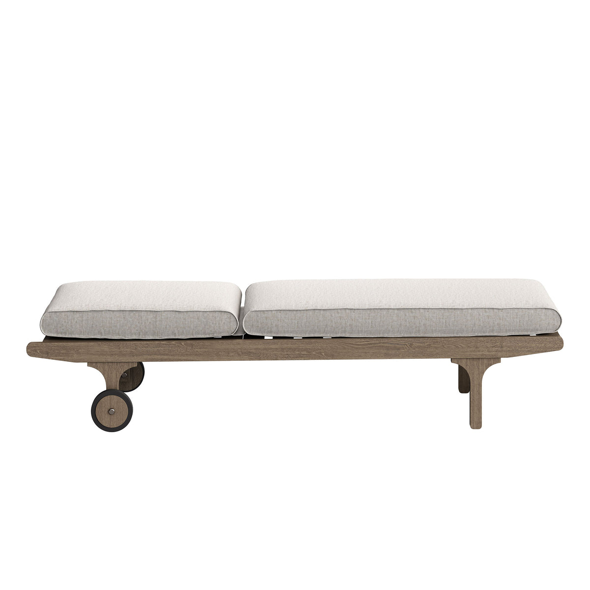 Saratoga Outdoor Patio Teak Chaise Lounge Chair, Pebble
