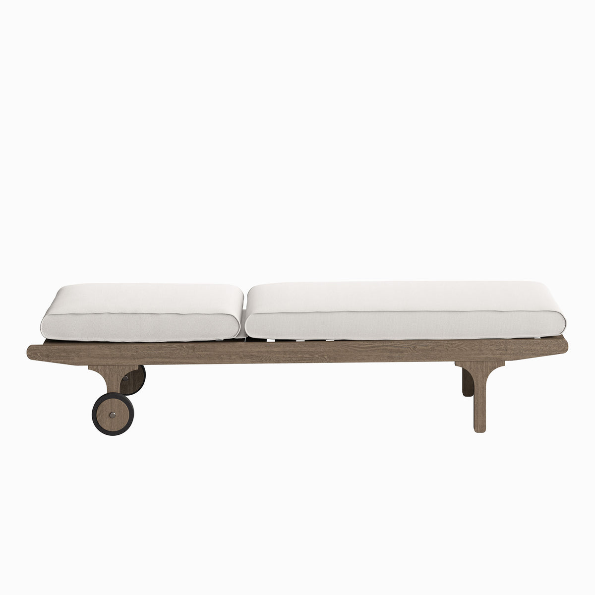 Saratoga Outdoor Patio Teak Chaise Lounge Chair, Weathered Gray