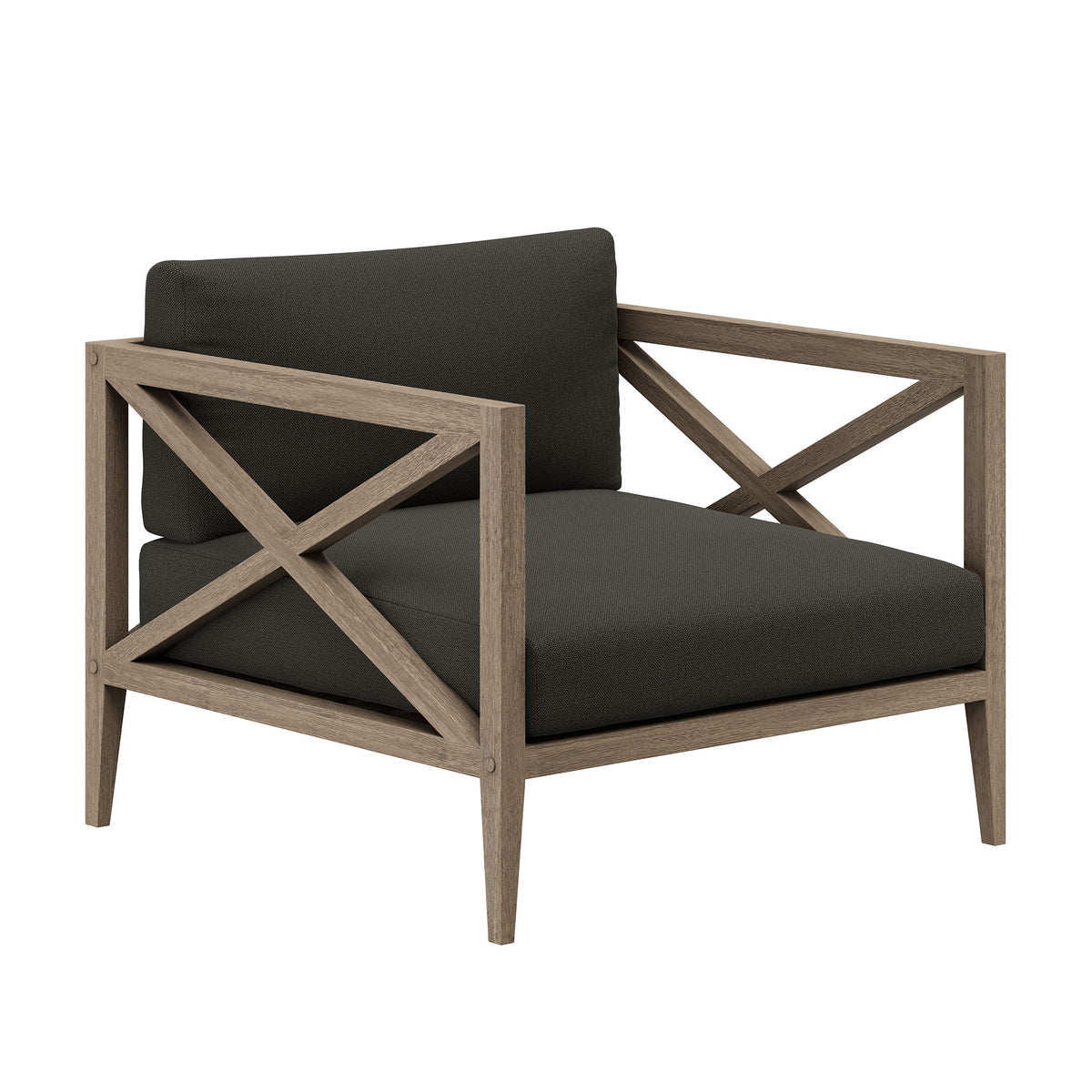 Northlake 5-Piece Outdoor Patio Teak Wood Furniture Set, Flint Gray