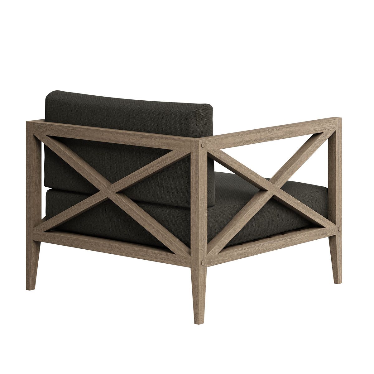 Northlake Outdoor Patio Teak Armchair, Flint Gray