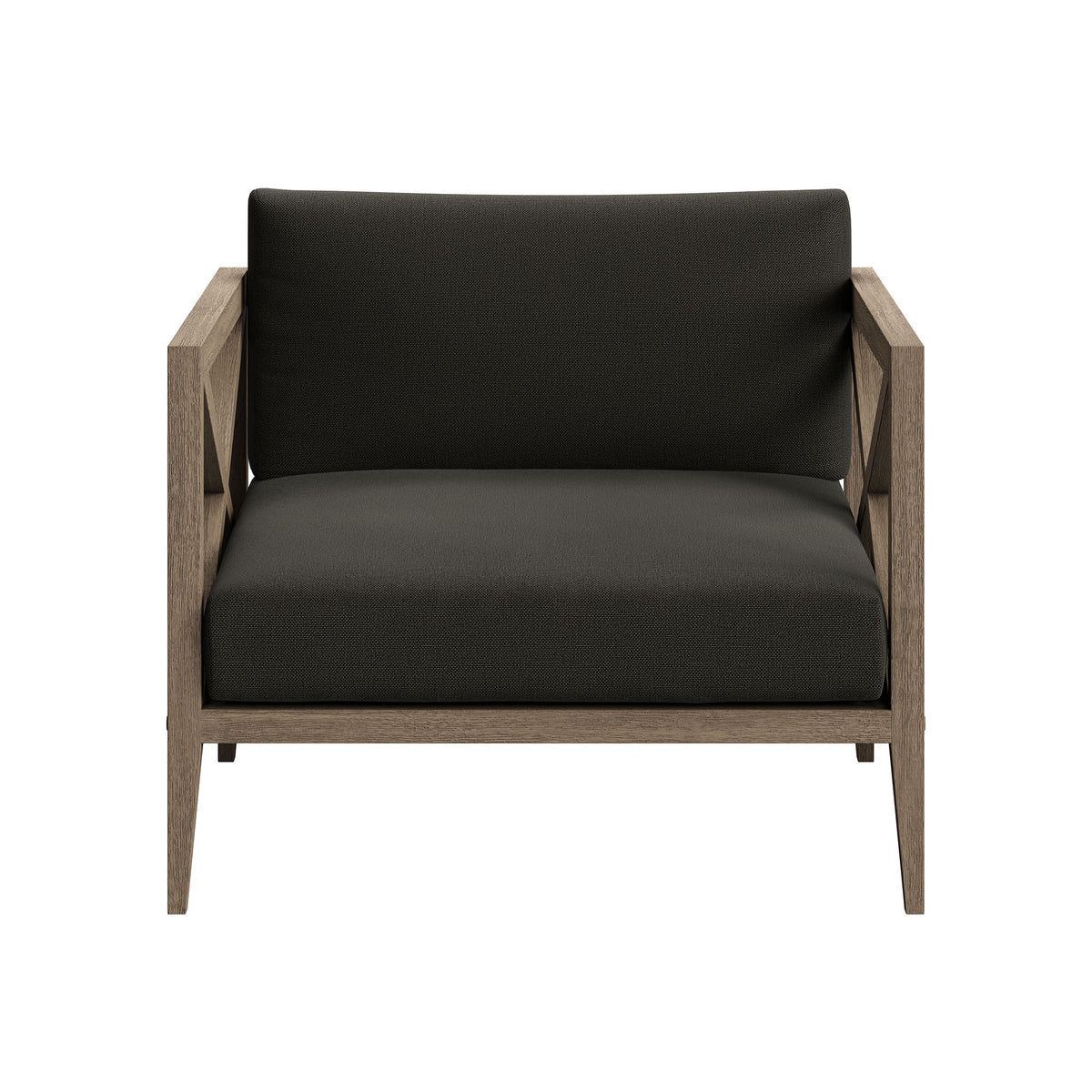 Northlake Outdoor Patio Teak Armchair, Flint Gray