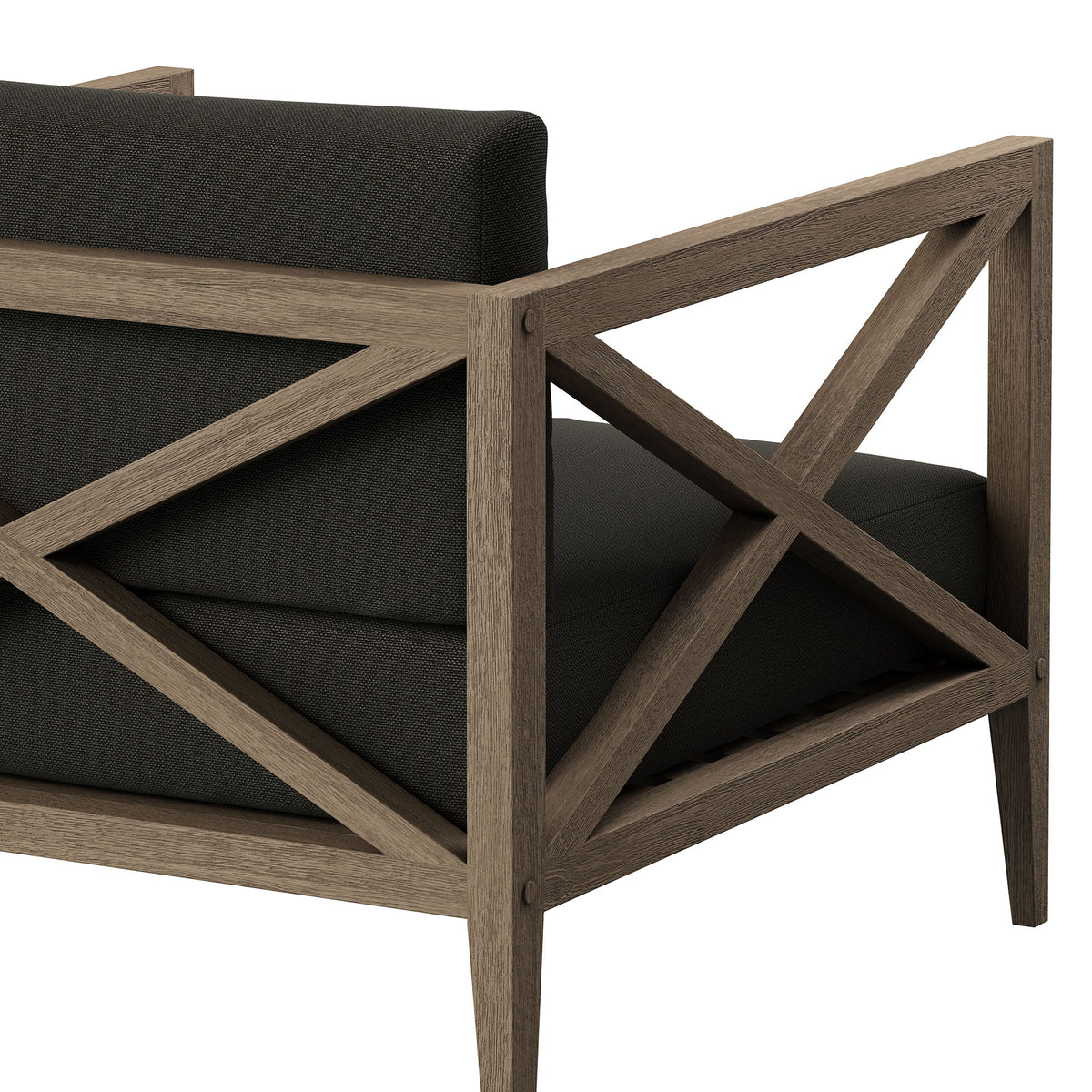 Northlake Outdoor Patio Teak Armchair, Flint Gray