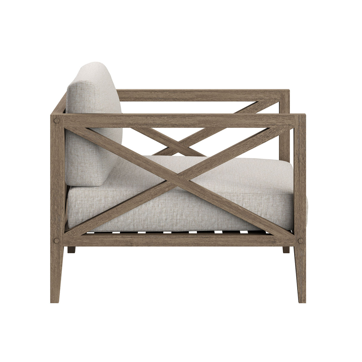 Northlake Outdoor Patio Teak Armchair, Pebble