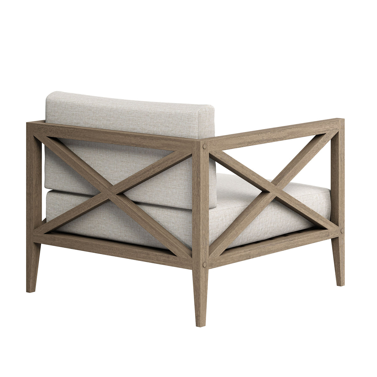 Northlake Outdoor Patio Teak Armchair, Pebble