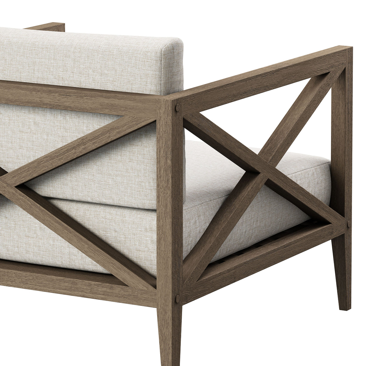 Northlake Outdoor Patio Teak Armchair, Pebble